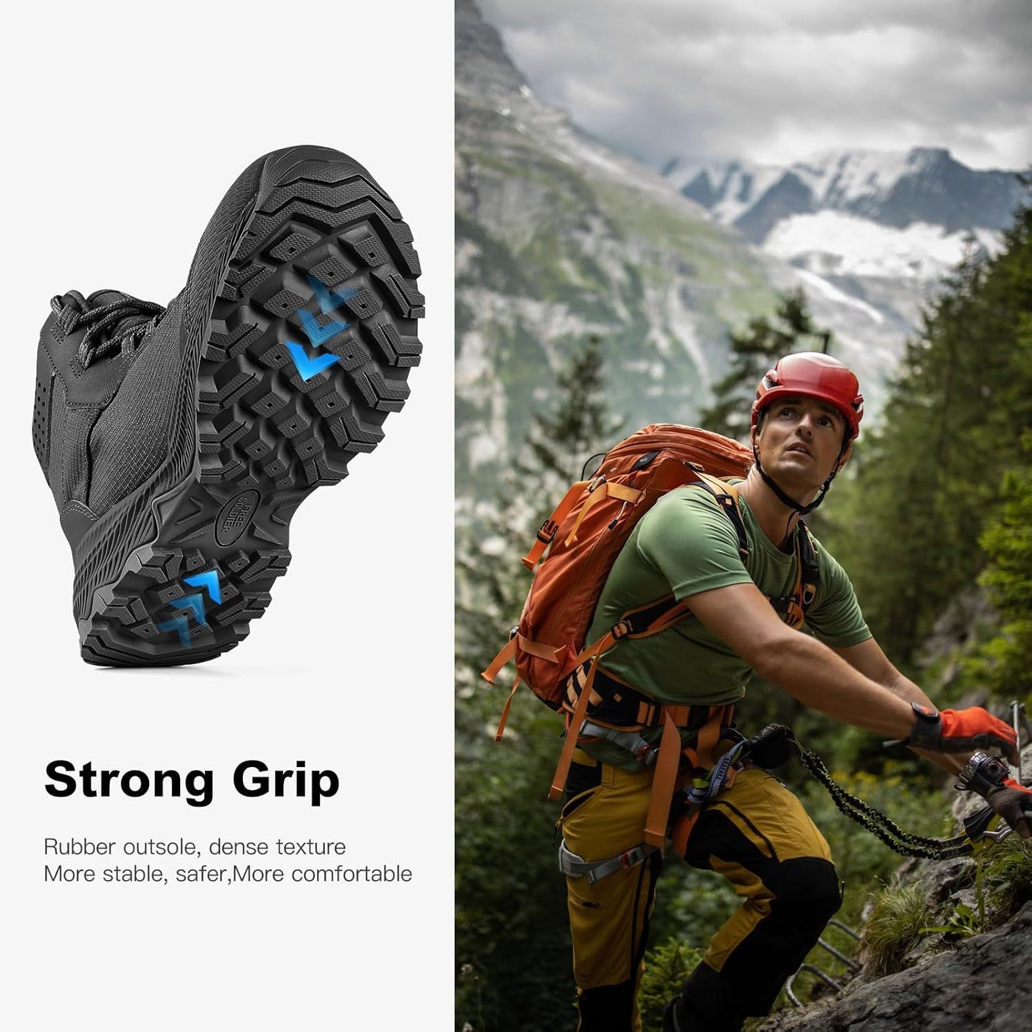 FREE SOLDIER Men's Tactical Hiking Boots Breathable Desert Boots Lightweight Work Military Boots