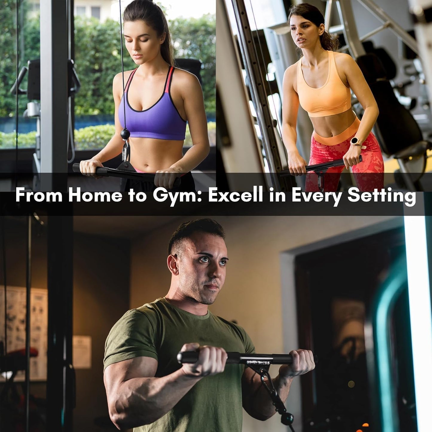 EVMT 15-Inch LAT Pulldown Attachments for Home Gym โ LAT Pull Down Bar, Cable Machine Accessories for Tricep Bar, Bicep, Back Training, Full Rotation, Heavy-Duty Strength Workout Equipment