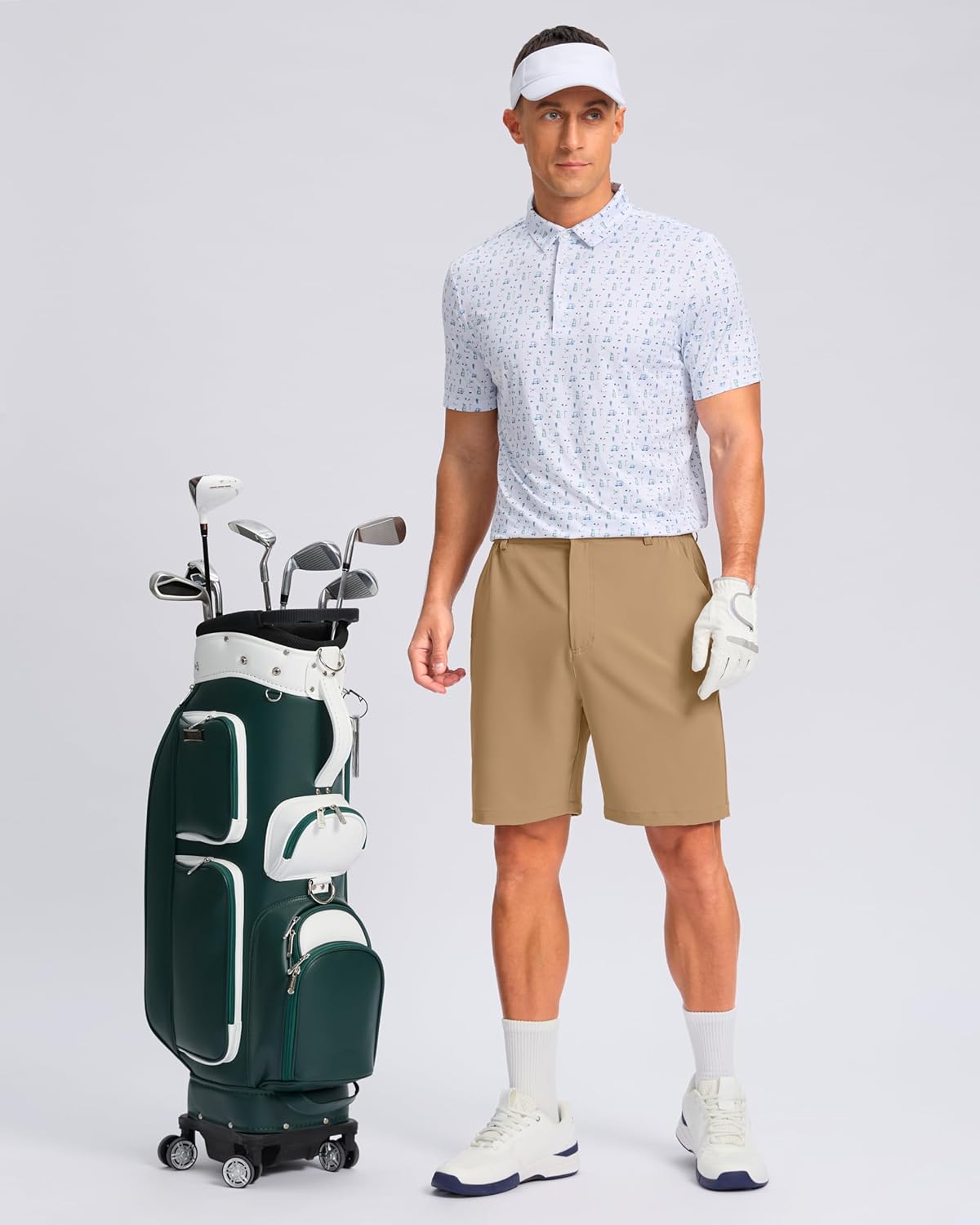 Pudolla Men's Casual Shorts 7"/9" Lightweight Golf Shorts with 3 Pockets Stretch Quick Dry Comfy Work Shorts