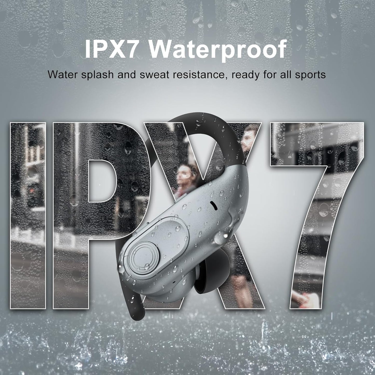 Wireless Earbuds Bluetooth Headphones 130Hrs Playtime with 2500mAh Wireless Charging Case LED Diaplay Hi-Fi Waterproof Over Ear Earphones for Sports Running Workout Gaming