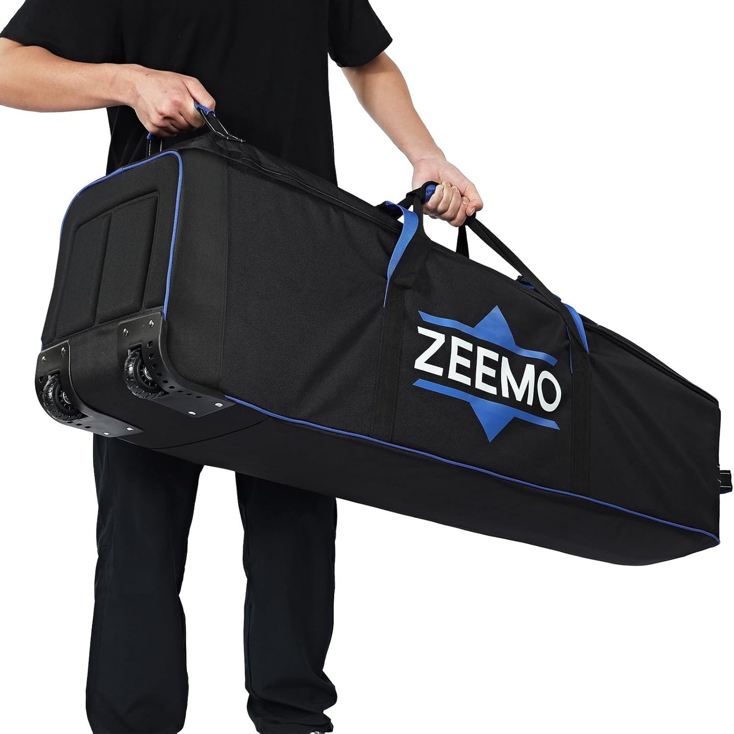 ZEEMO Golf Travel Bag, Full-Open Protective & Wheeled Airline-Approved Case for Clubs, Cart&StandBag, Soft-Sided Waterproof Cover Made of Heavy Duty Oxford