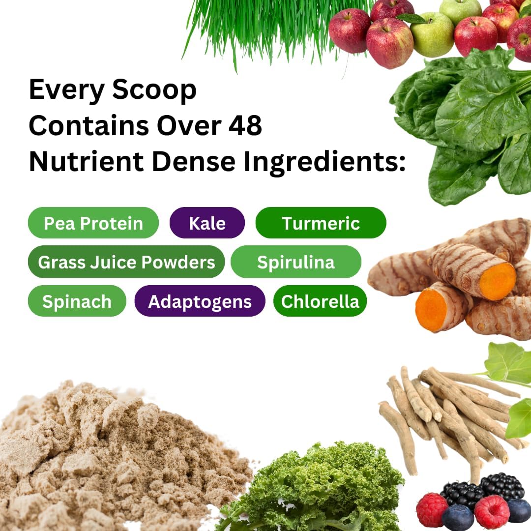 Paradise Herbs ORAC Energy Protein & Greens Powder, Antioxidant Power of 24 Servings of Fruits & Vegetables in 1 Scoop + 20g Protein, Unflavored, 15 Servings