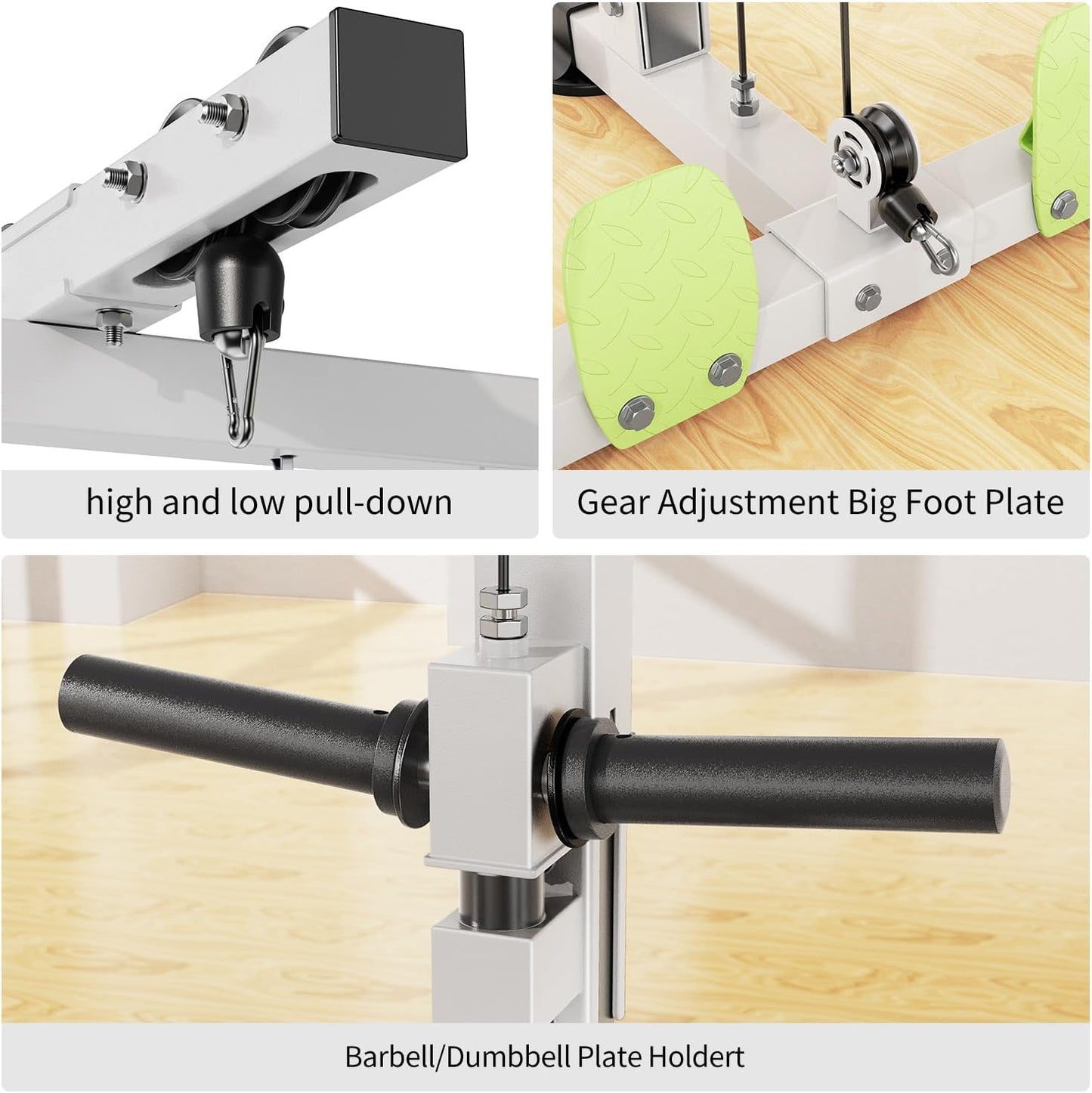 Power Rack Power Cages Multi-Function Squat Rack with Cable Crossover System Selectable More Training Attachment Weight Cage for Garage & Home Gym
