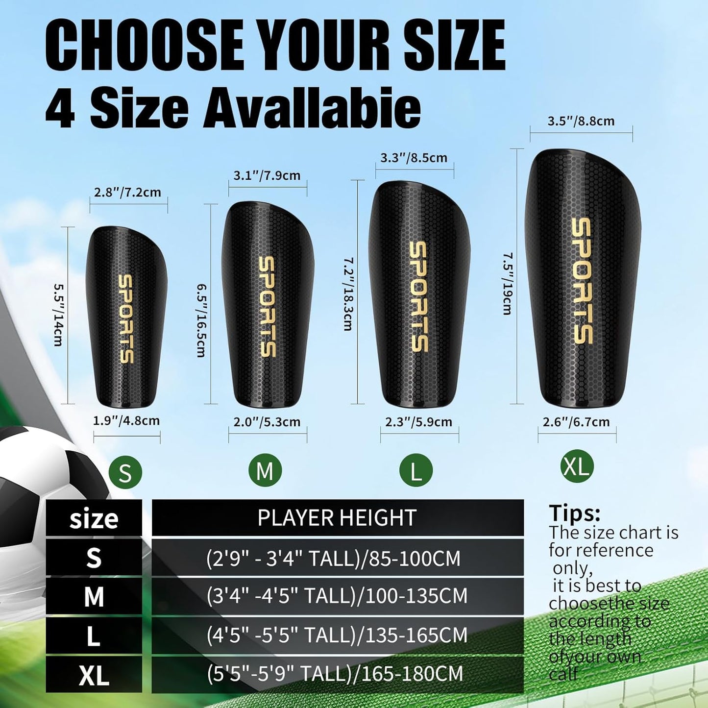 Soccer Shin Guards for Kids Youth Adults - Shin Pads and Sleeves Set with Optimized Insert Pocket for Boys Girls Men Women for Football Games - Protective Soccer Equipment(3 in 1)
