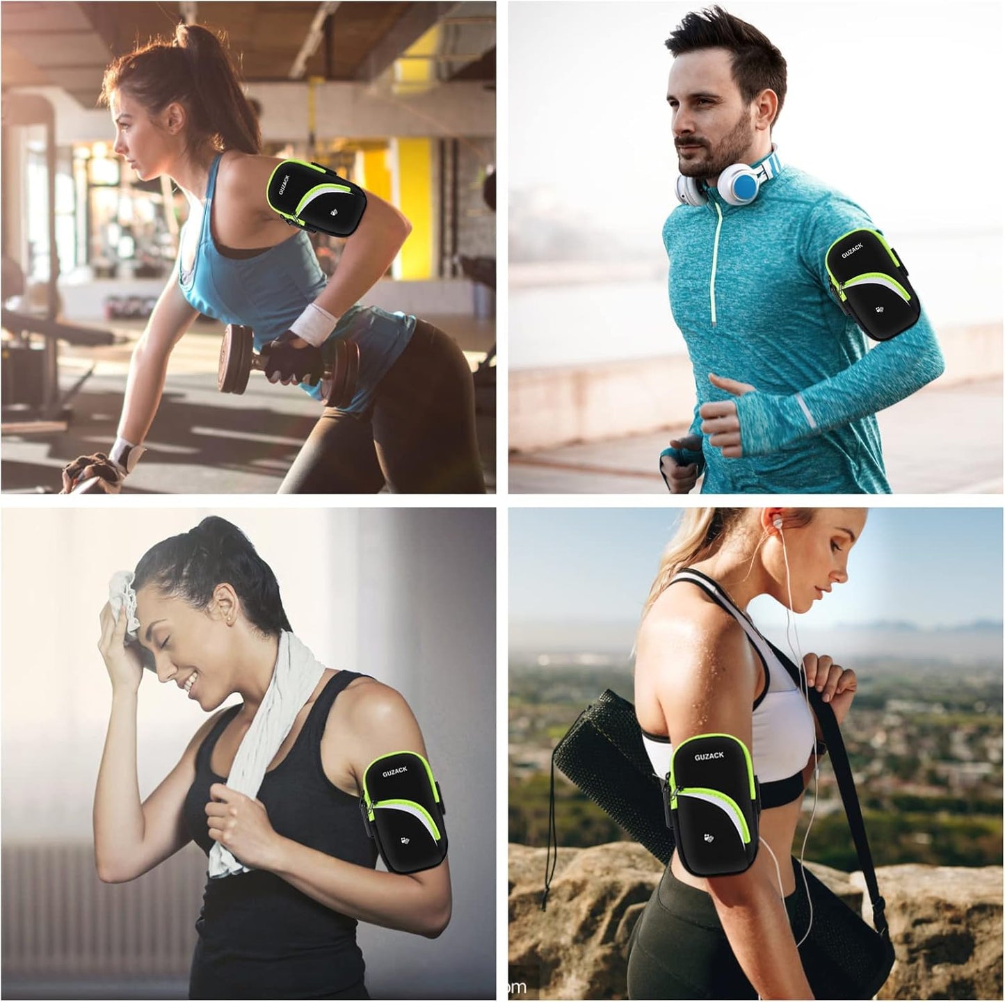 Phone Holder for Running Armband for iPhone 14 15 Pro Max 13 12 11 X XS XR 8 7 6 Plus SE Samsung Up to 6.9'' Cell Phone Arm Bands Bag with Key Card Pocket for Walking Exercise Workout Fitness