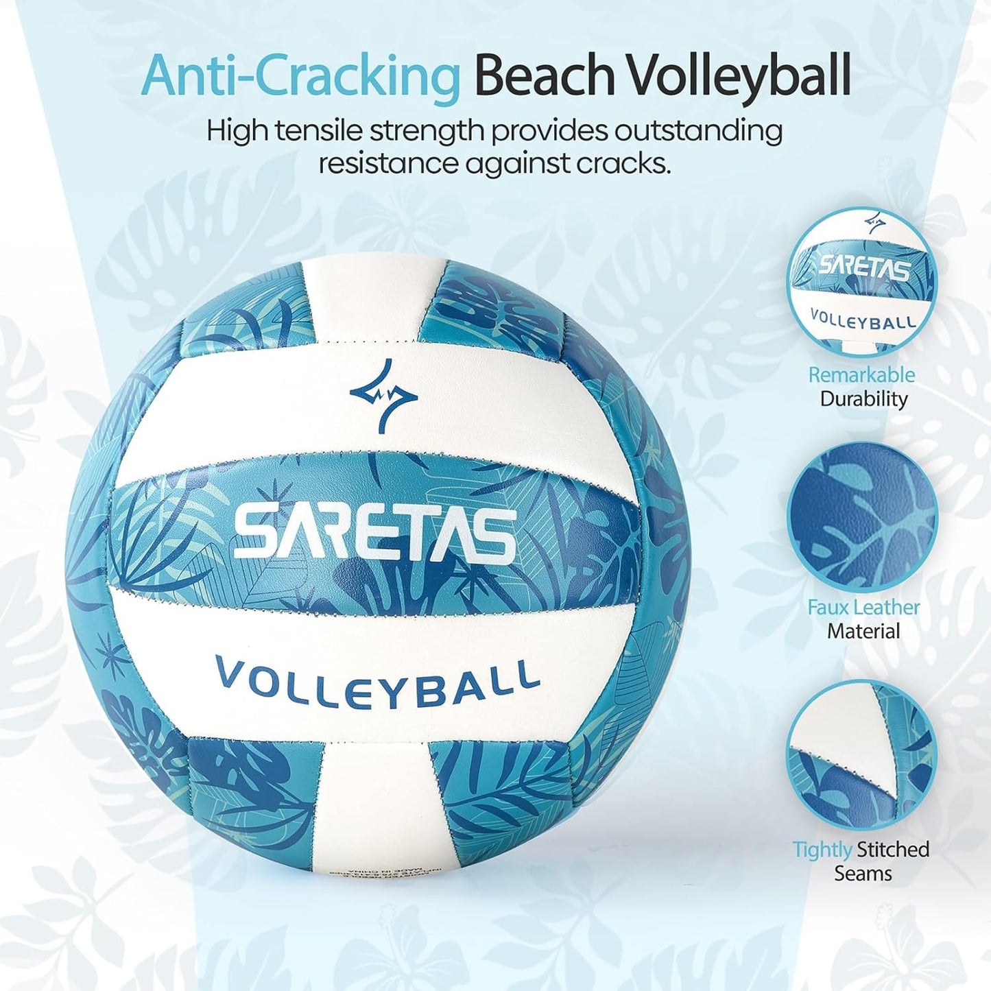Volleyball Soft Beach Volleyball - Official Size for School, Indoor, Outdoor and Play Game Gym Workout - Play for Girls, Adults and Family.