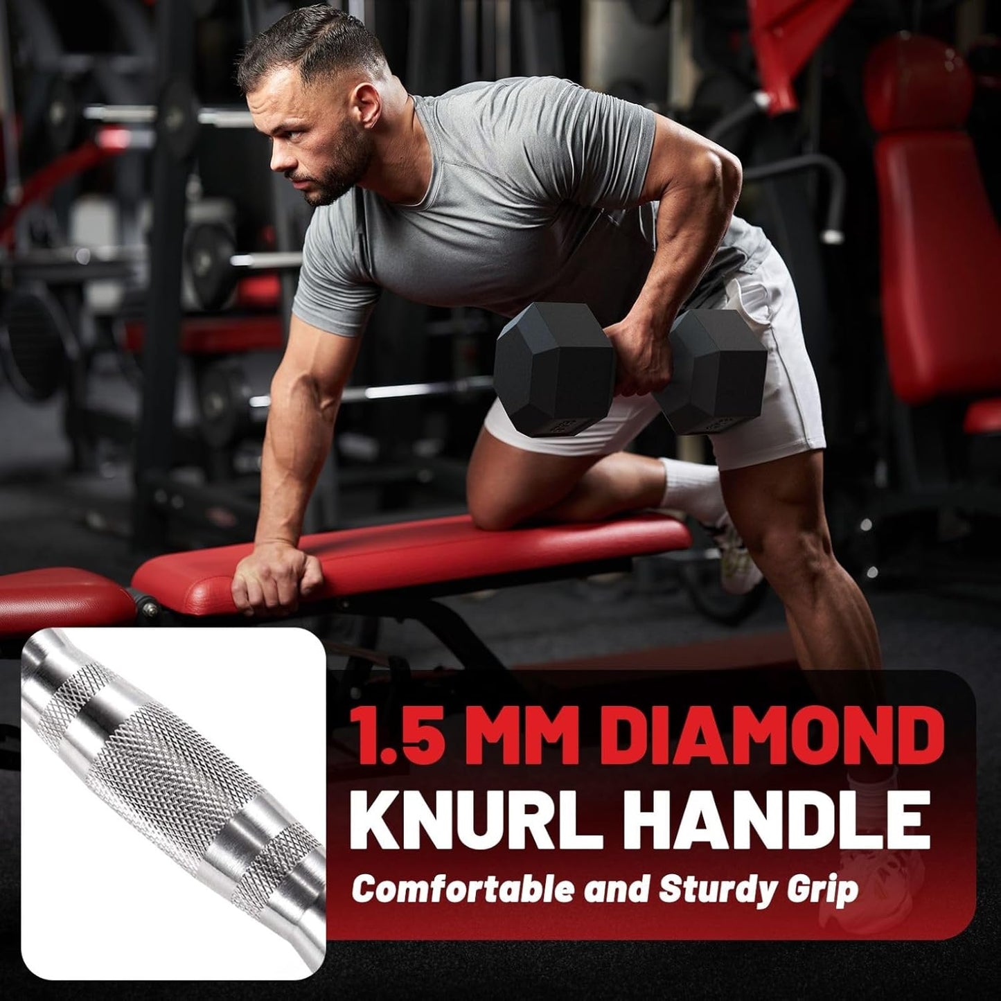 PAPABABE Hex Dumbbell Set 45-550 lb, Rubber Encased Home Gym Dumbbells, Weights Dumbbells for Women & Men, Hand Weight for Strength Training