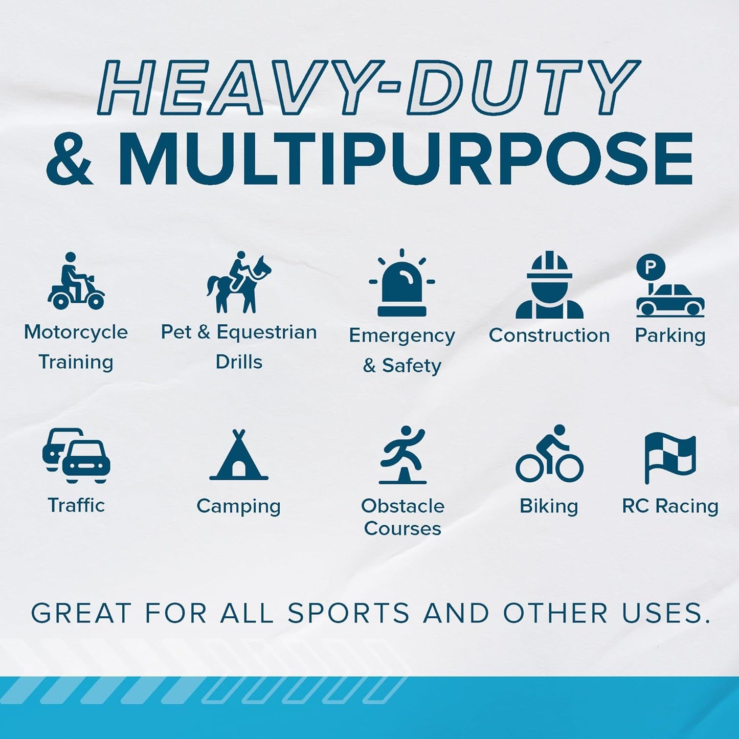 LVL10 Pro Training Cones - 2" Mini Soccer Cones for Sports Training - for Basketball, Football, Basketball and Agility Drills - Soccer Field Markers That Won't Crack, Slide or Fly