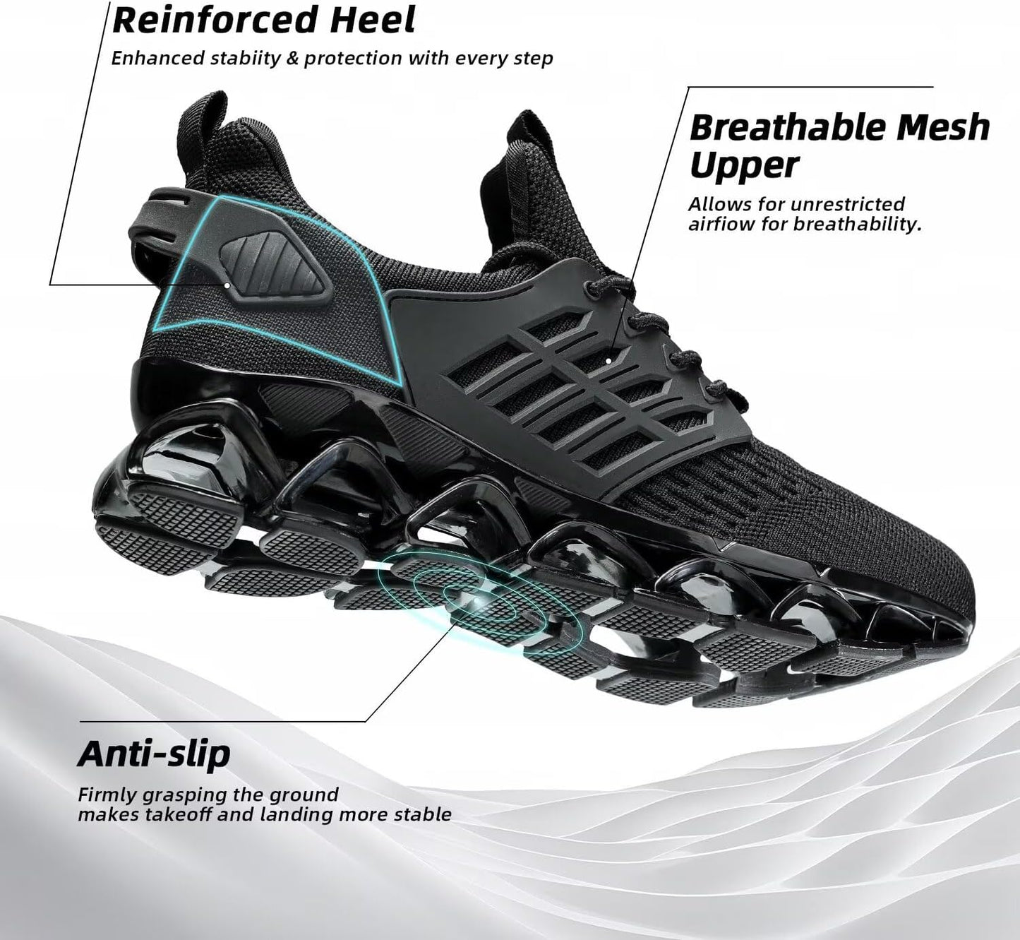 Mens Slip on Walking Running Shoes Blade Tennis Casual Fashion Sneakers Comfort Non Slip Work Sport Athletic Trainer