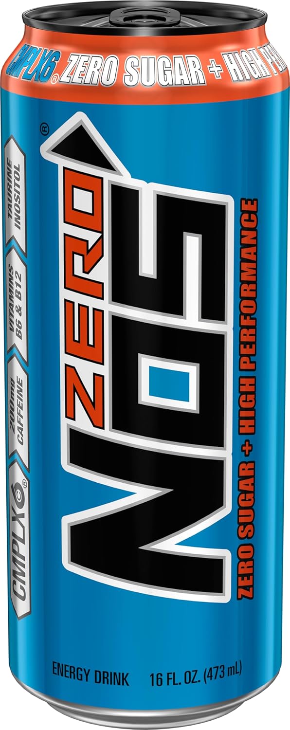 NOS Zero Sugar: High Performance Energy Drink. 16 Fl oz (Pack of 15)