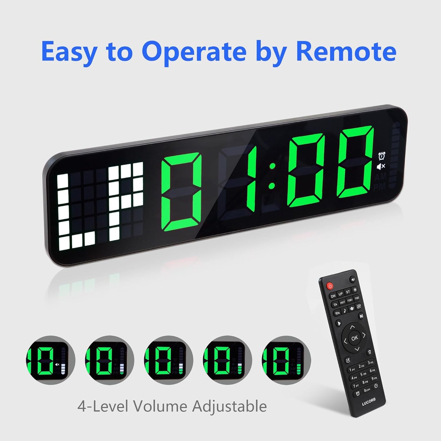 Gym Timer 15'' Large Wall Clocks for Home Gym, Interval Workout Countdown Clock Remote Control for Boxing Crossfit Fitness Tabata Home Gym Accessories