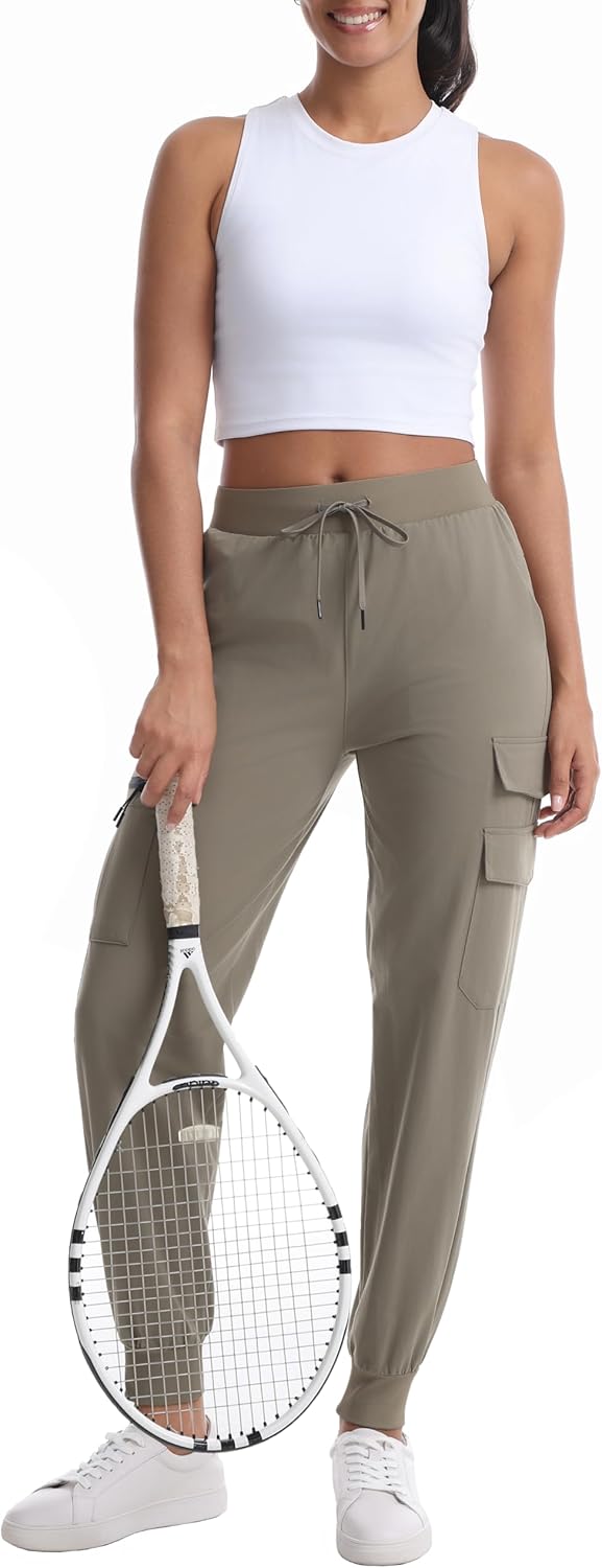 Women's Hiking Pants with Pockets - Travel Lounge Outdoor Quick Drying Lightweight Water Resistant Joggers