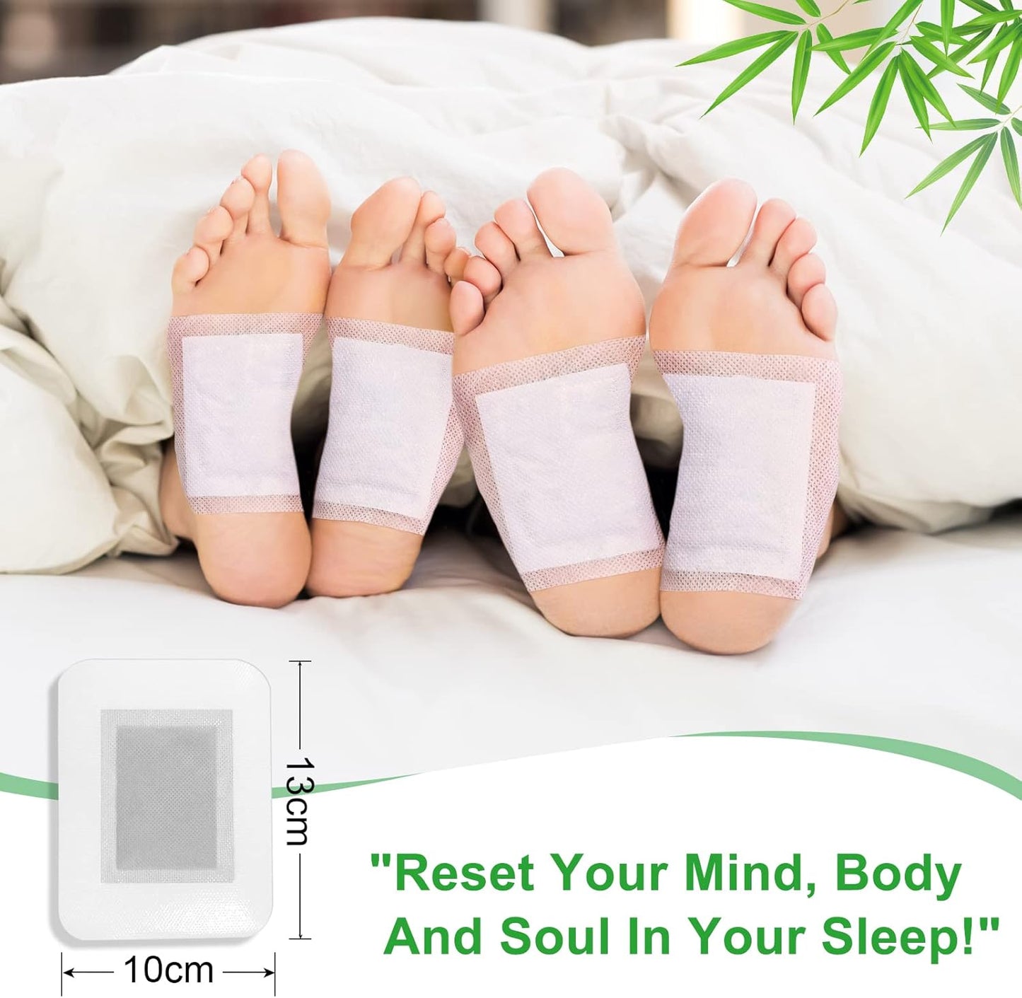 20PCS Upgrade Foot Pads, 2-in-1 Natural Bamboo Vinegar Ginger Powder Foot Pads