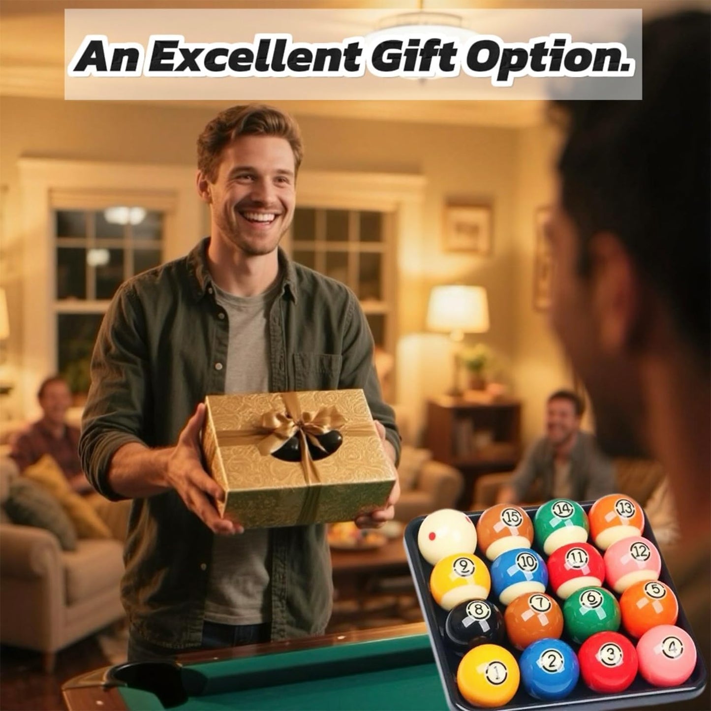 Billiard Balls Standard Set 16 Pool Table Balls 2-1/4 inch Replacement Billiard Cue Ball Set Professional Pool Table Accessories