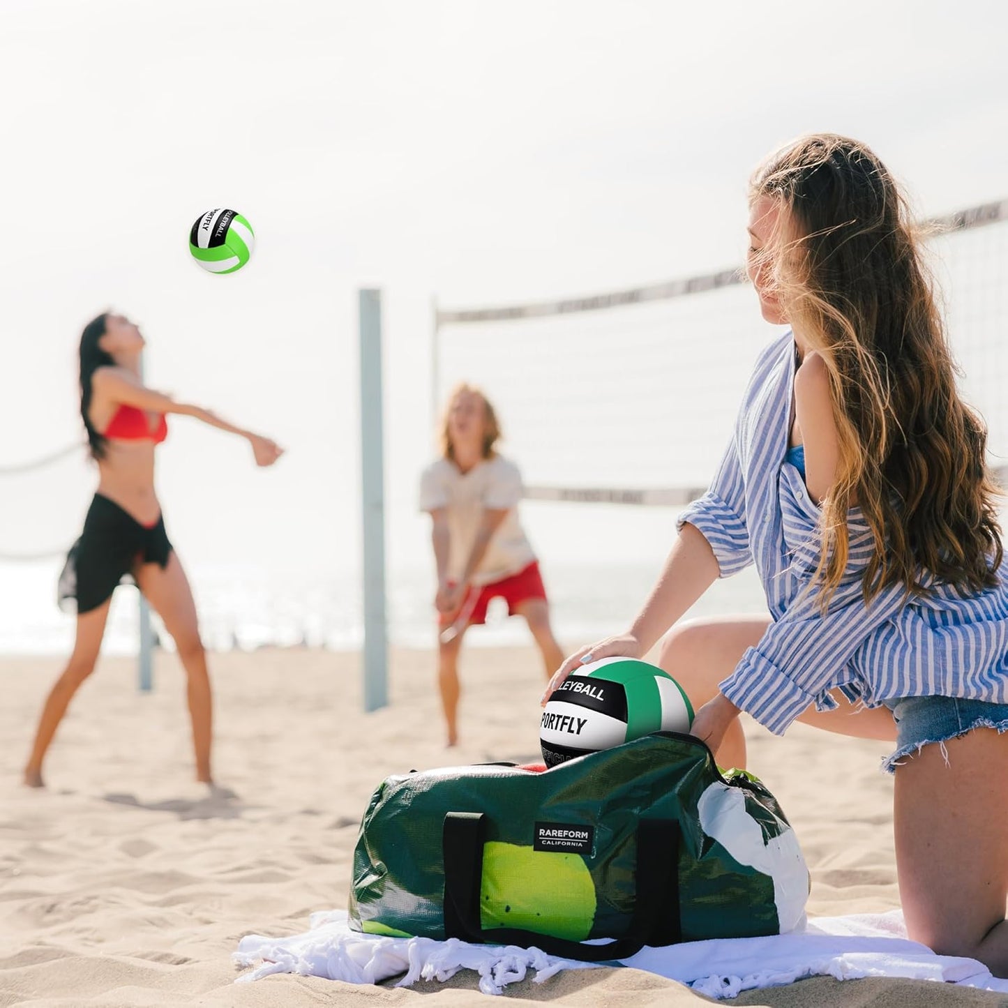 Official Size 5 Volleyball, Soft Indoor Outdoor Volleyball for Game Gym Training Beach Play, 2 Pcs Per Pack with Pump Kit