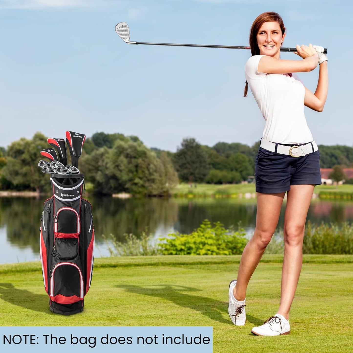 ULTIMATE Women's Complete Golf Club Set, 9/11pcs Right Handed Ladies Golf Clubs Set w/ 460cc Alloy Driver, #3 Fairway Wood, Hybrid, #6/#7/#8/#9/#P Irons & Putter