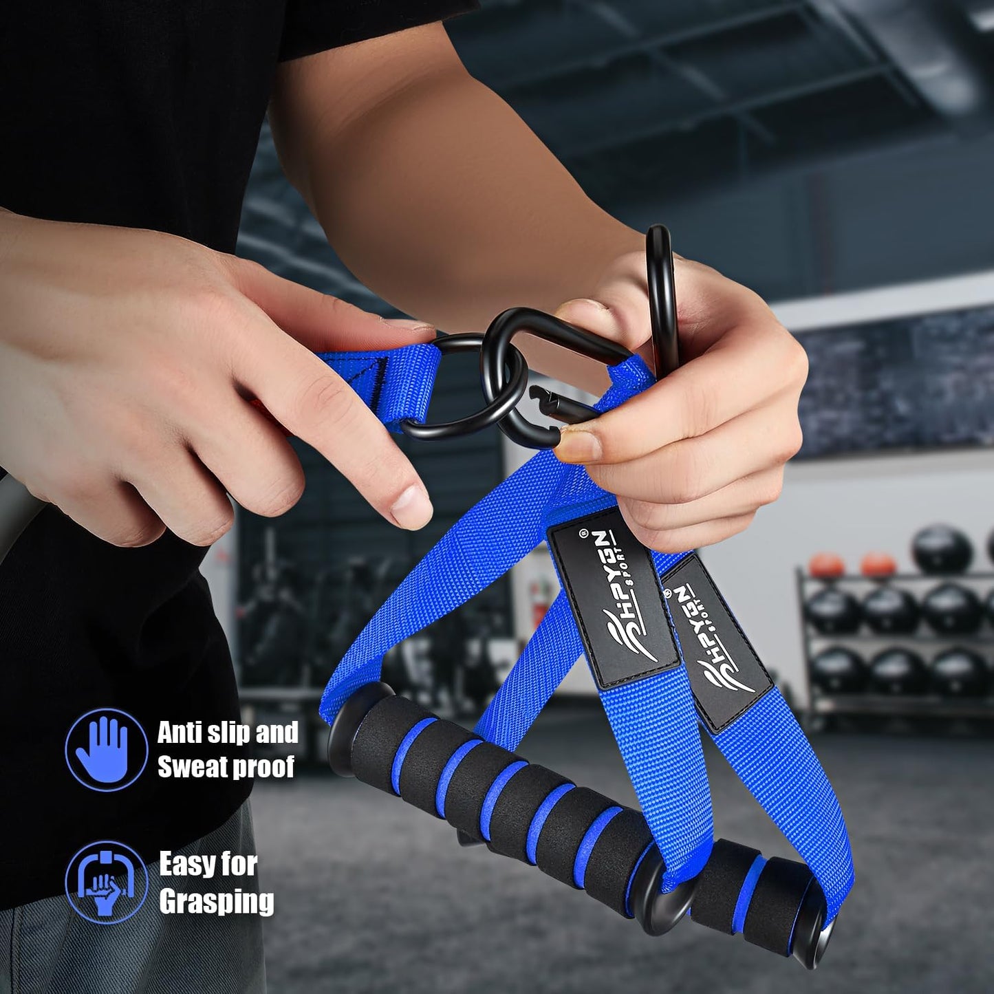 HPYGN Resistance Bands, Heavy Exercise Bands with Handles, Fitness Bands for Working Out, Workout Bands for Men, Weight Bands Set for Muscle Training, Strength, Slim, Yoga, Home Gym Equipment