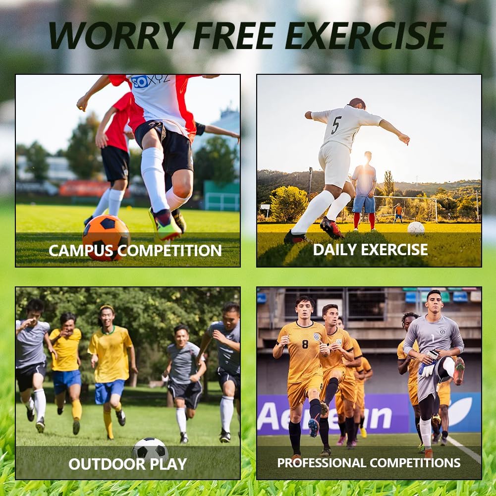 3 Pairs Mens Grip Soccer Socks, 3 Pairs Shin Sleeves with 1 Pack Shin Guards and 4 Shin Straps, Soccer Football Game Set 11 Pcs