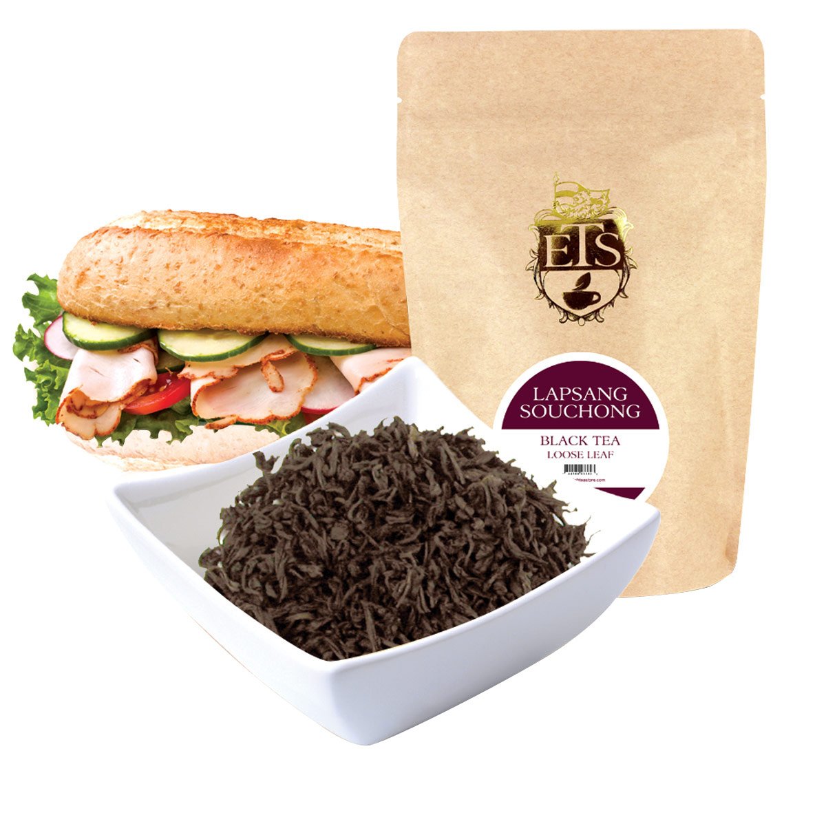 Lapsang Souchong China Black Tea Pouches - 4oz | Loose Leaf Smoky Black Tea | Bold Pine-Smoked Flavor | Premium Wuyi Mountains Tea | Unique Traditional Chinese Brew