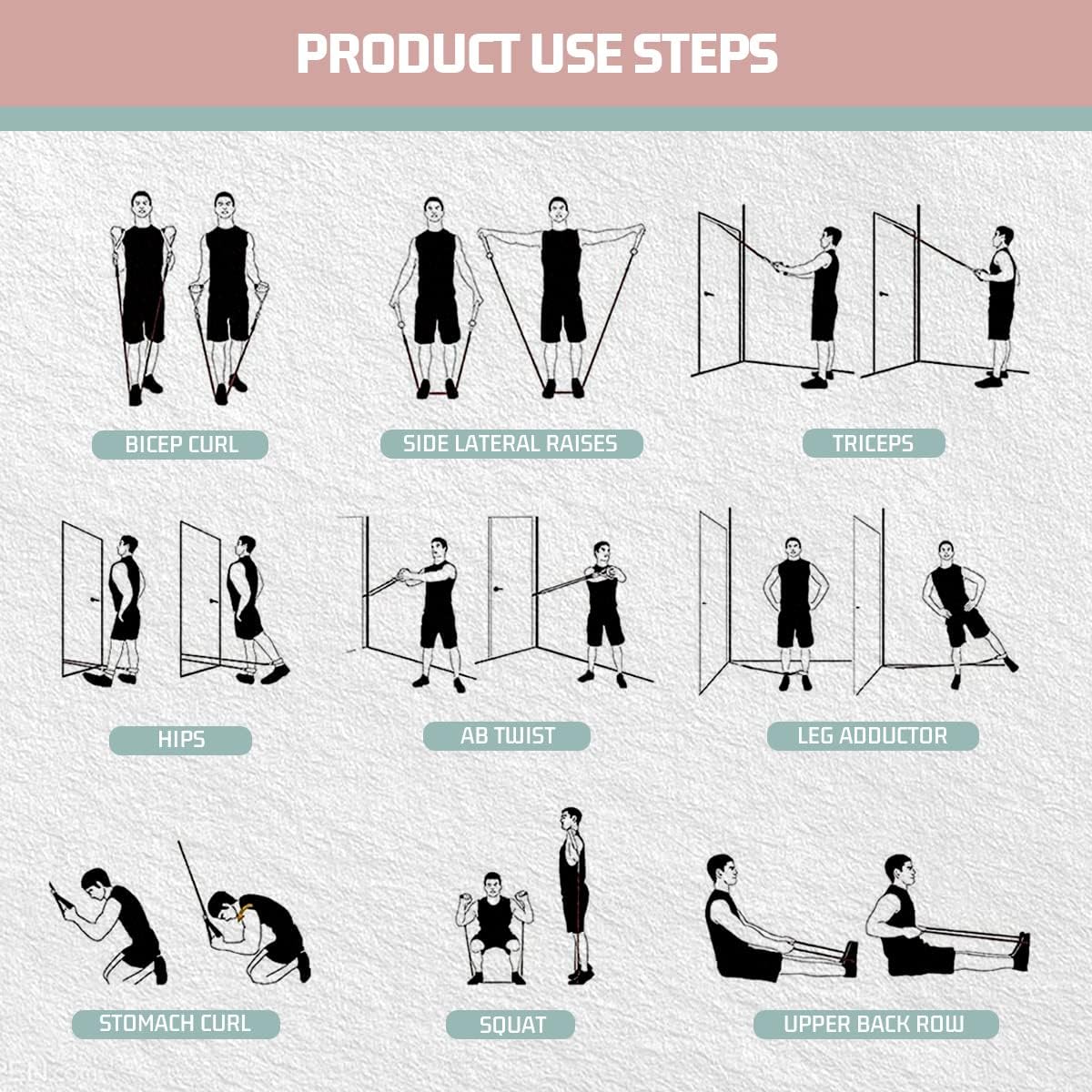 VEICK Resistance Bands, Exercise Bands, Workout Bands, Resistance Bands for Working Out with Handles for Men and Women, Exercising Bands for Fitness Weights Work Out at Home