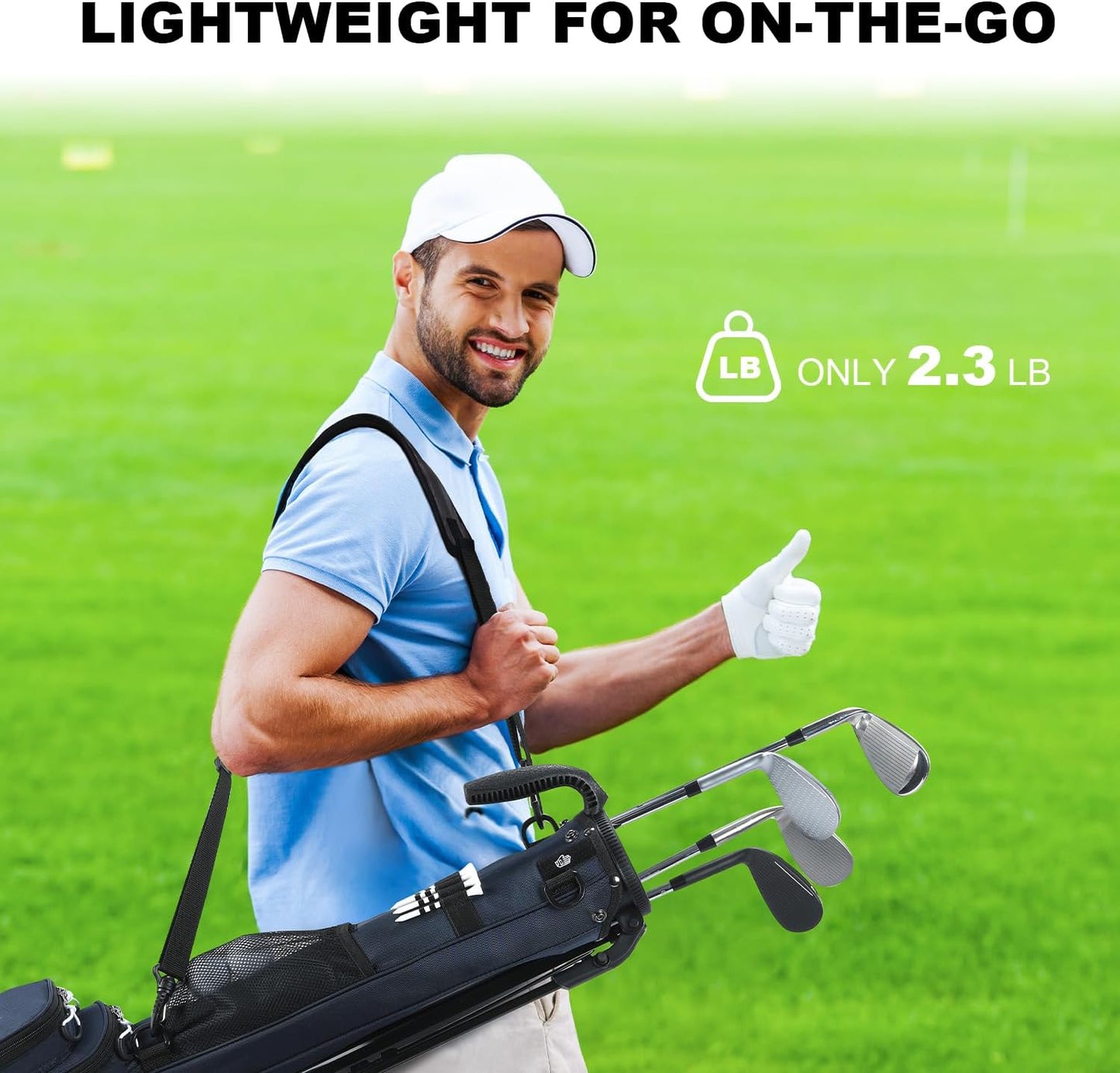 MAZEL Lightweight Golf Bag for Men – Easy to Carry Golf Clubs Bag with Shoulder Strap,Pitch n Putt Golf Stand Bag for Driving Range,Par 3 and Executive Courses - Fit Up to 8 Clubs