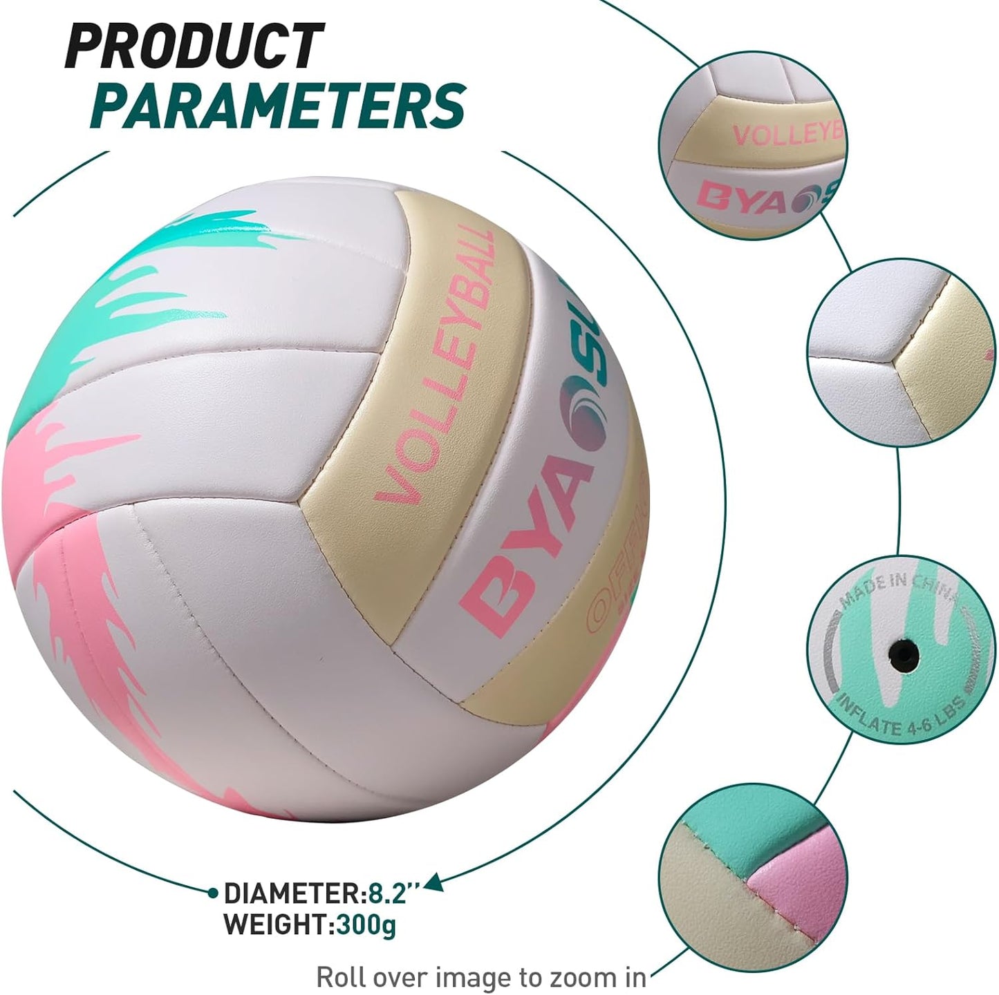 Soft Official Volleyball for Indoor Outdoor Beach, Size 5 Training Volleyball for Beginner Teenager Adult…