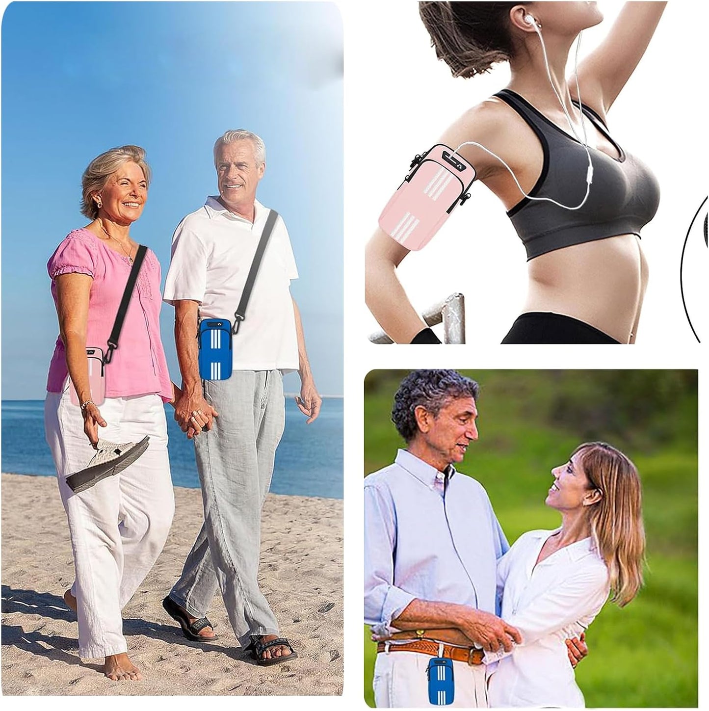 Running Armband, Cell Phone Purse Small Crossbody Bags for Women Men Kids Pouch for iPhone 15/14/13 pro/Plus/xs/xr/xs max, Galaxy S22 Ultra and More