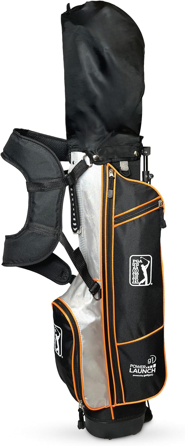 PGA TOUR Youth Golf Club Set for Ages 8-12 (4’8”-5’2”) and 12+ (5’2”+), Right and Left-Handed Kids Golf Sets – Beginner Junior Golf Clubs with Lightweight Stand Bag, Mallet Putter, Hybrid, Driver