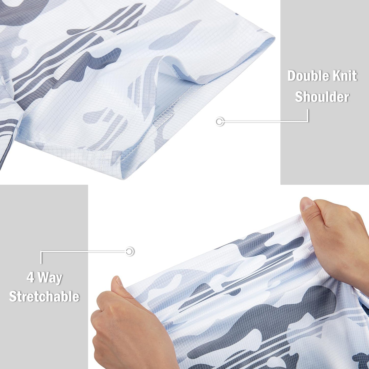 TAPULCO Mens Quick Dry Polo Shirts Camouflage Pattern Performance Athletic Lightweight Breathable Casual Golf Tshirts