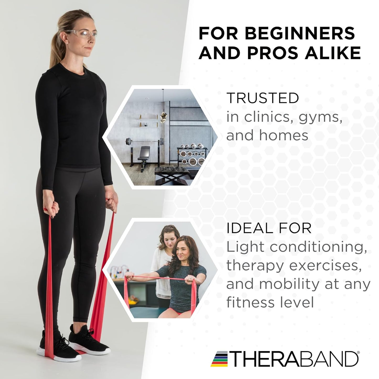 THERABAND Resistance Band 25 Yard Roll, Non-Latex Professional Elastic Stretch Bands for Upper & Lower Body Exercise Workouts, Physical Therapy, Lower Pilates, Flexibility, & Rehab, Dispenser Box