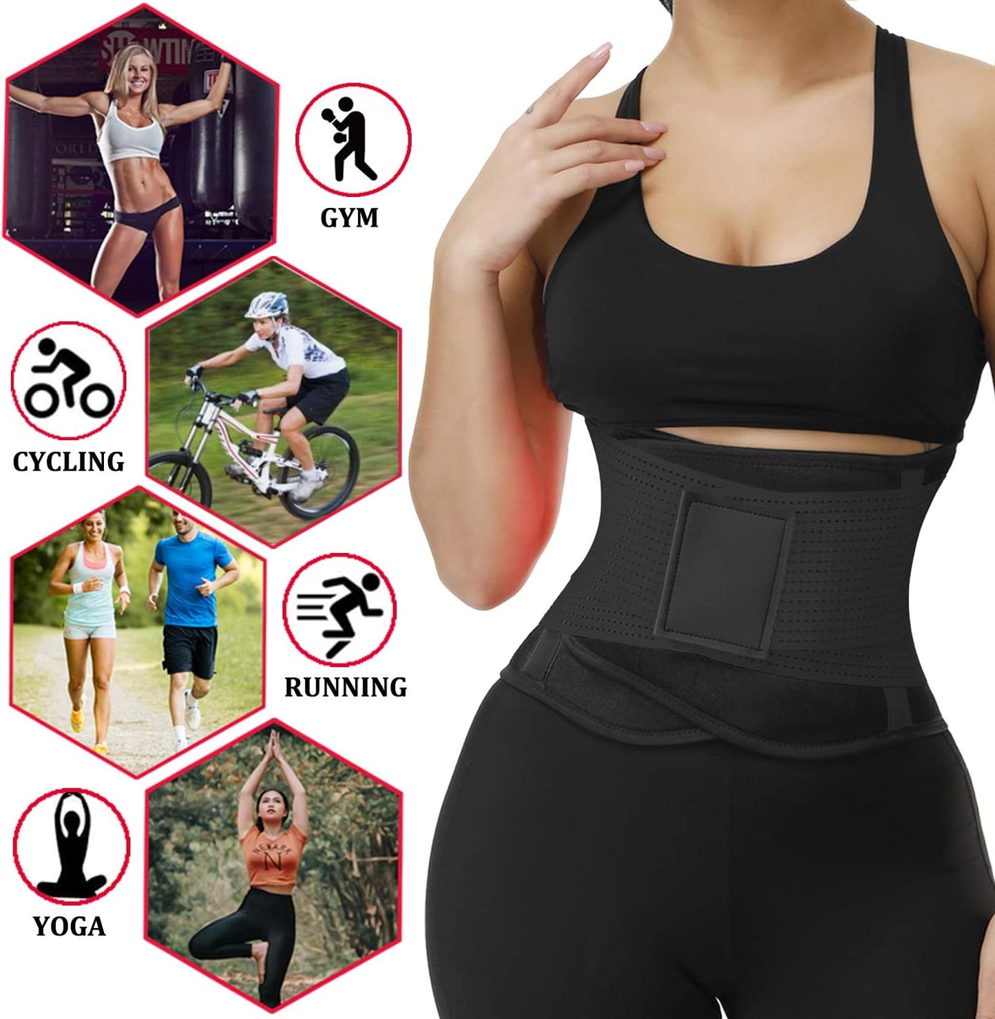 VENUZOR Waist Trainer Belt for Women - Waist Cincher Trimmer - Slimming Body Shaper Belt - Sport Girdle Belt (UP Graded)