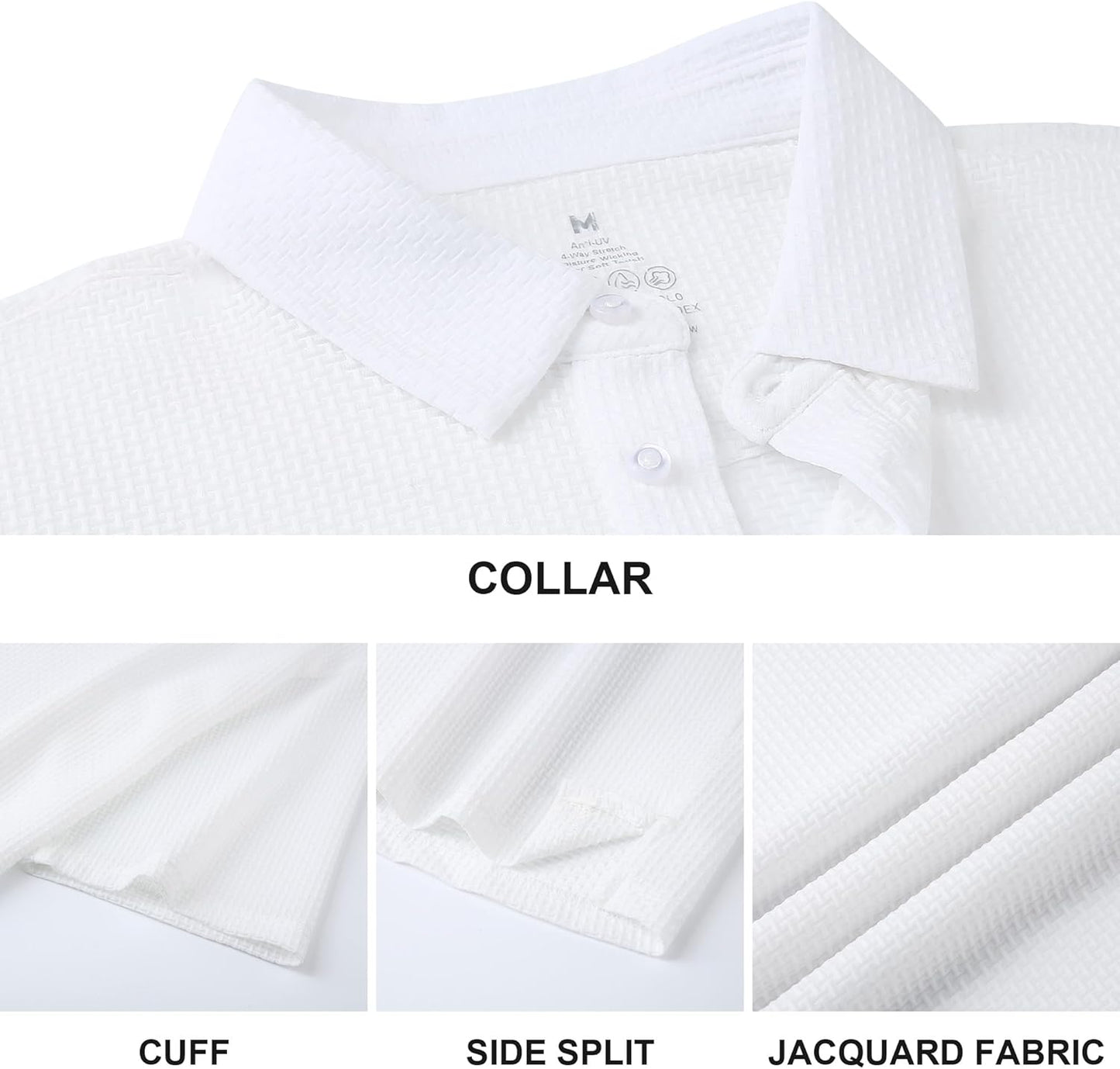 WARHORSEE Golf Polo Shirts for Men Short Sleeve Wrinkle Free 4 Way Stretch Moisture Wicking Performance Collared Tshirts