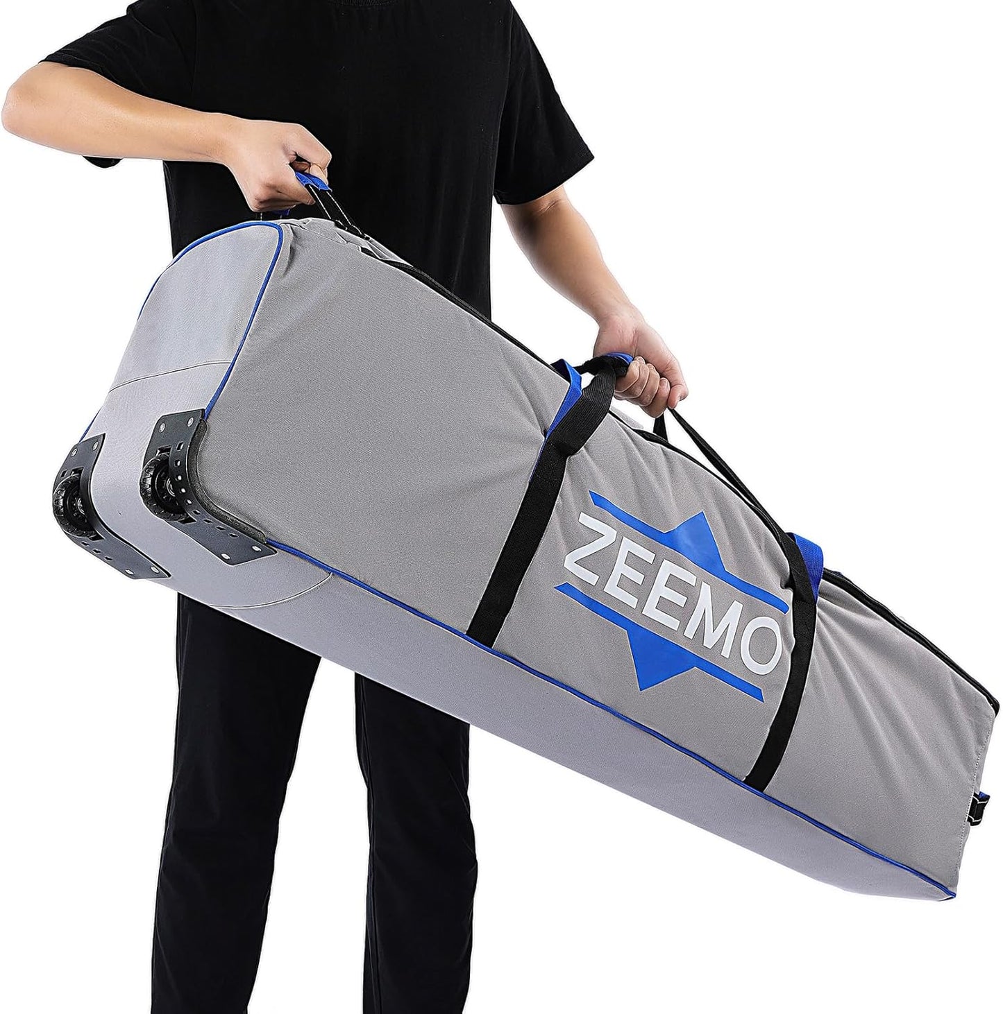 ZEEMO Golf Travel Bag, Full-Open Protective & Wheeled Airline-Approved Case for Clubs, Cart&StandBag, Soft-Sided Waterproof Cover Made of Heavy Duty Oxford