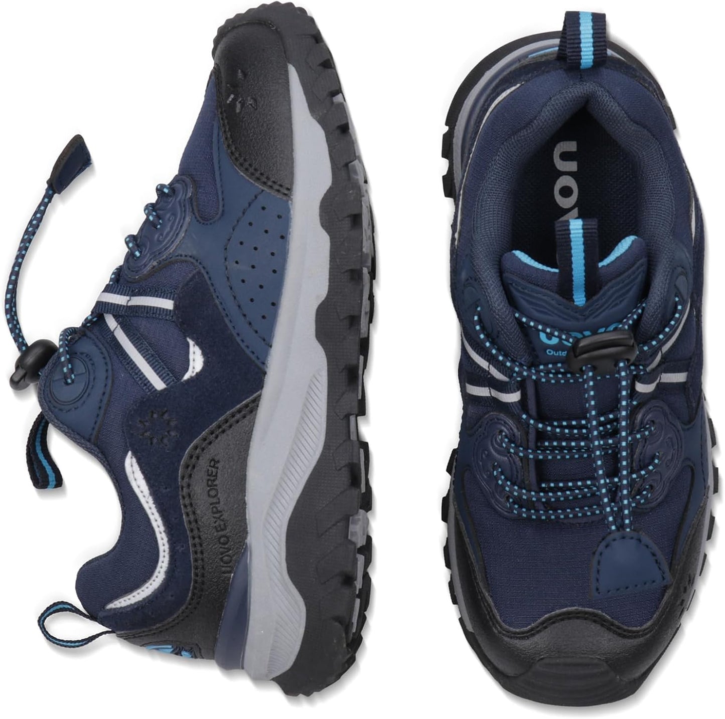 UOVO Boys Girls Hiking Shoes Kids Waterproof Running Trail Fashion Sneakers Breathable Lightweight Non-Slip Outdoor Walking Sports Shoe(Little/Big Kids)