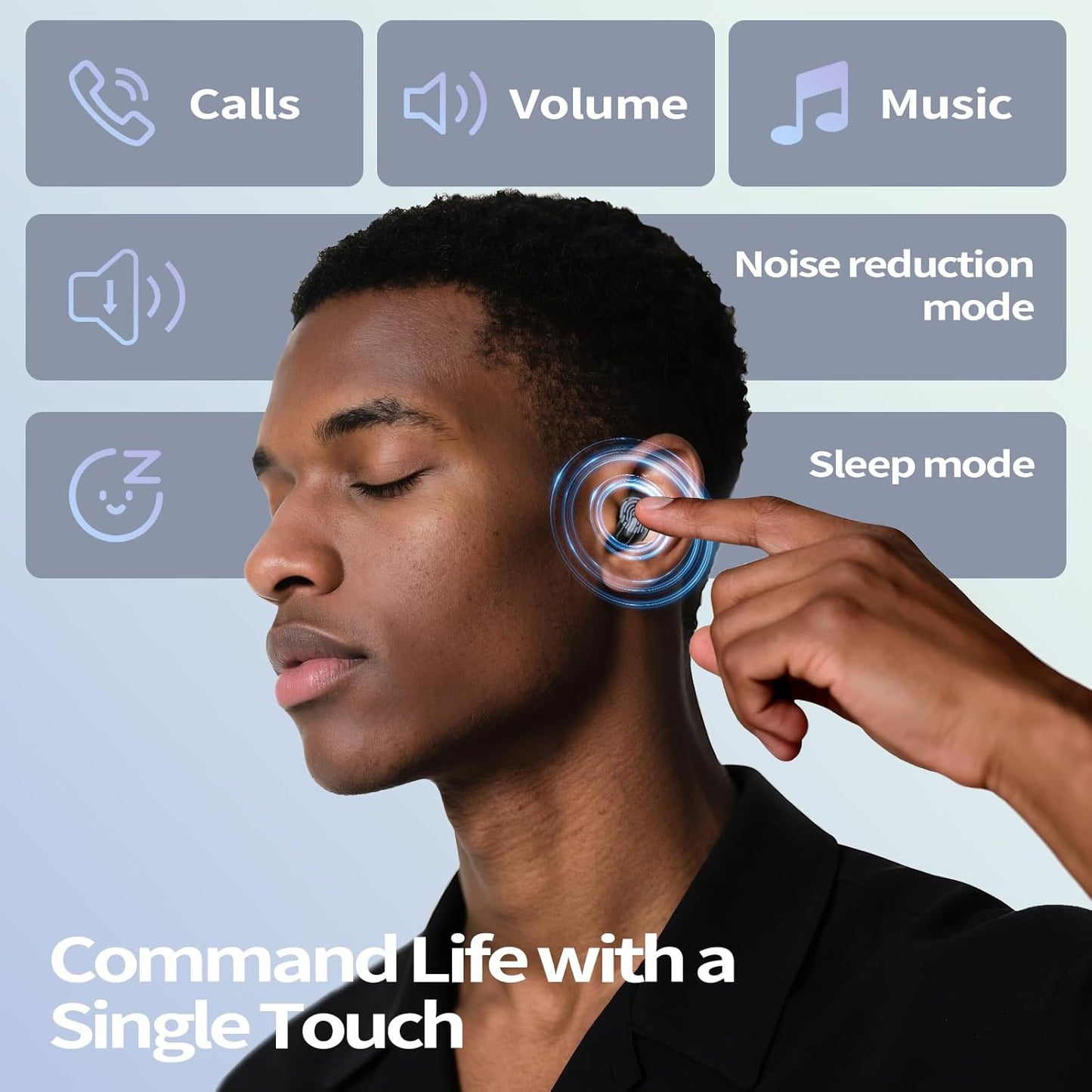 Sleep Earbuds, Mini ANC Wireless Earbuds Bluetooth 5.4 Headphones Deep Bass Stereo, 48H Playtime Ear Buds, 4 ENC Noise Cancelling Mic, In Ear IP7 Waterproof Earphones for Side Sleepers,Touch Control