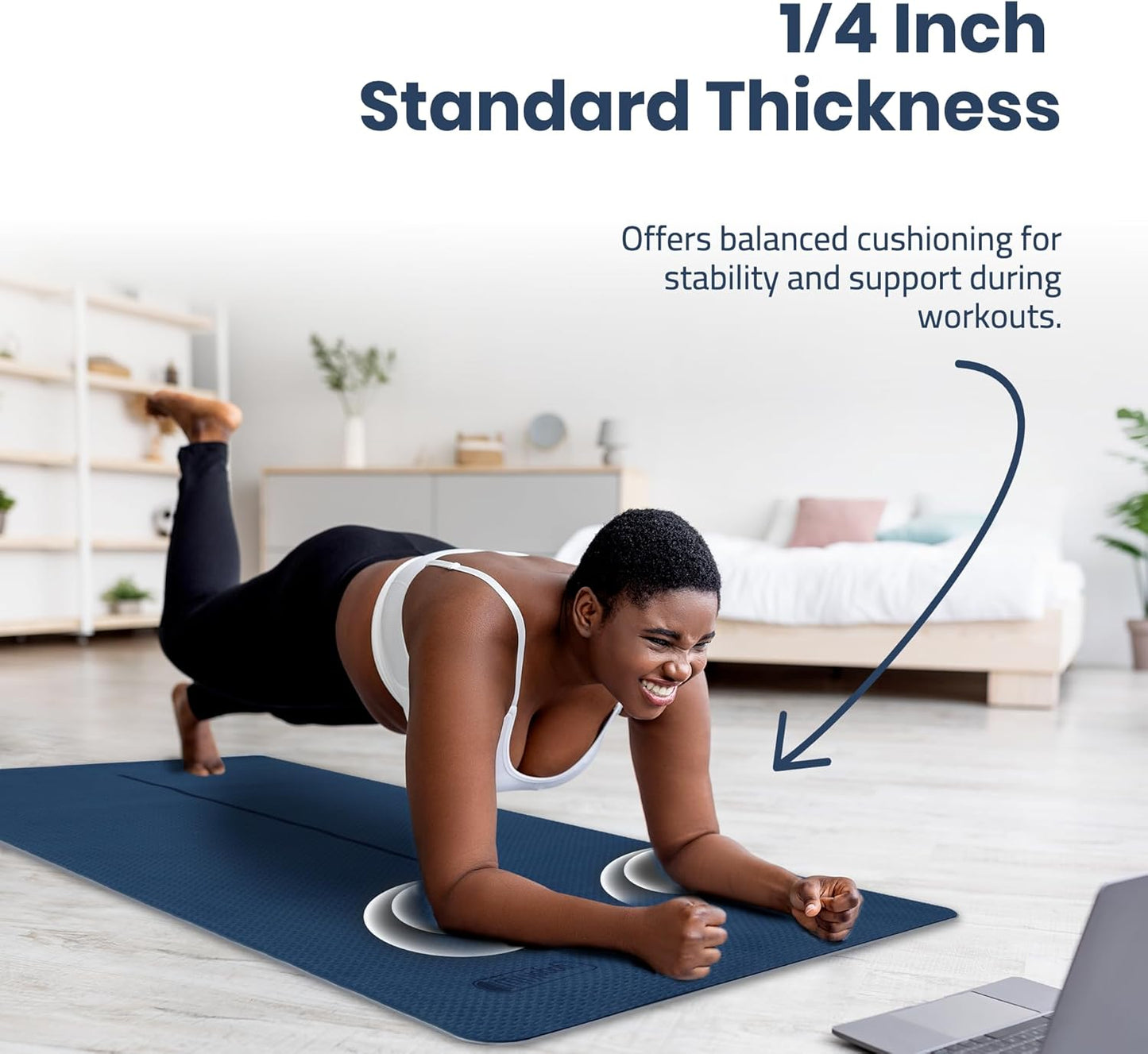 Extra Wide Yoga Mat for Men Women (72"L x 36"W) Non Slip Fitness & Exercise Mat with Alignment Marks for Yoga, Pilates, Floor Workouts