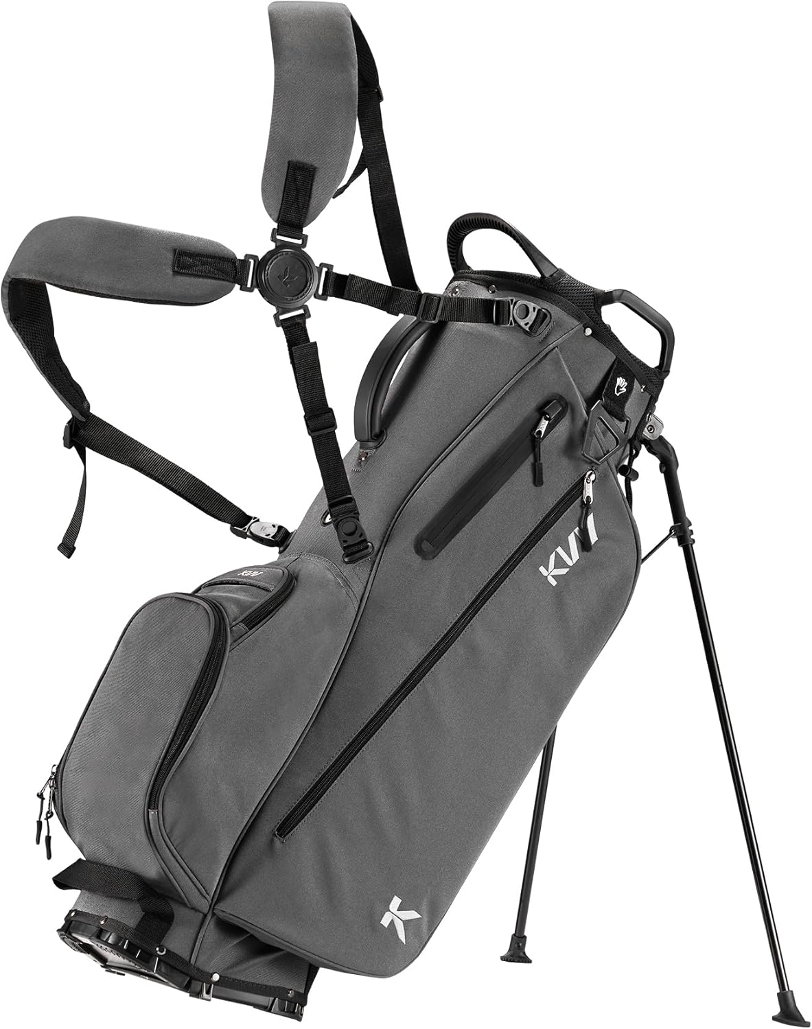 KVV Lightweight Golf Stand Bag with 7 Way Full-Length Dividers, 5 Zippered Pockets, Automatically Adjustable Dual Straps,Elegant Design