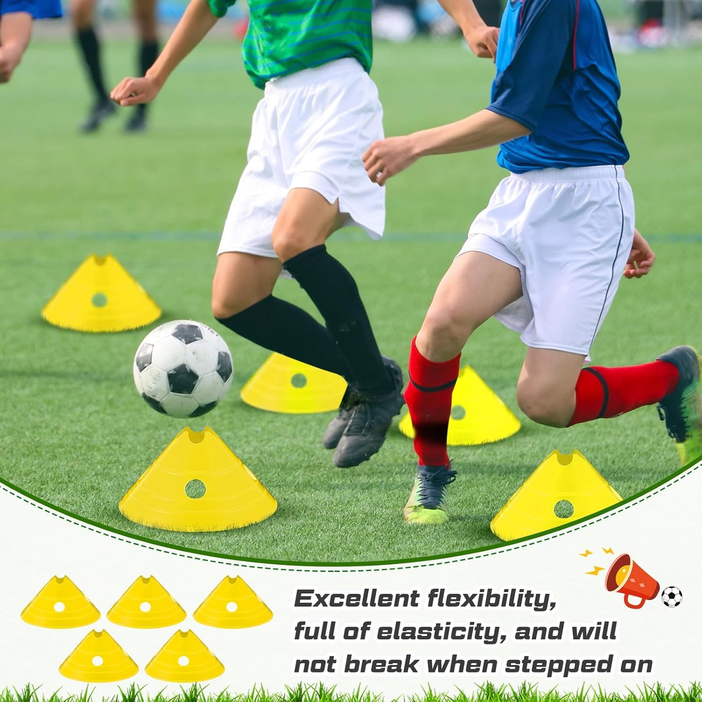 ShinyRelief Jumbo Disc Cones Jumbo Soccer Cones with Mesh Bag Giant Large Agility for Soccer Training Adult Sports