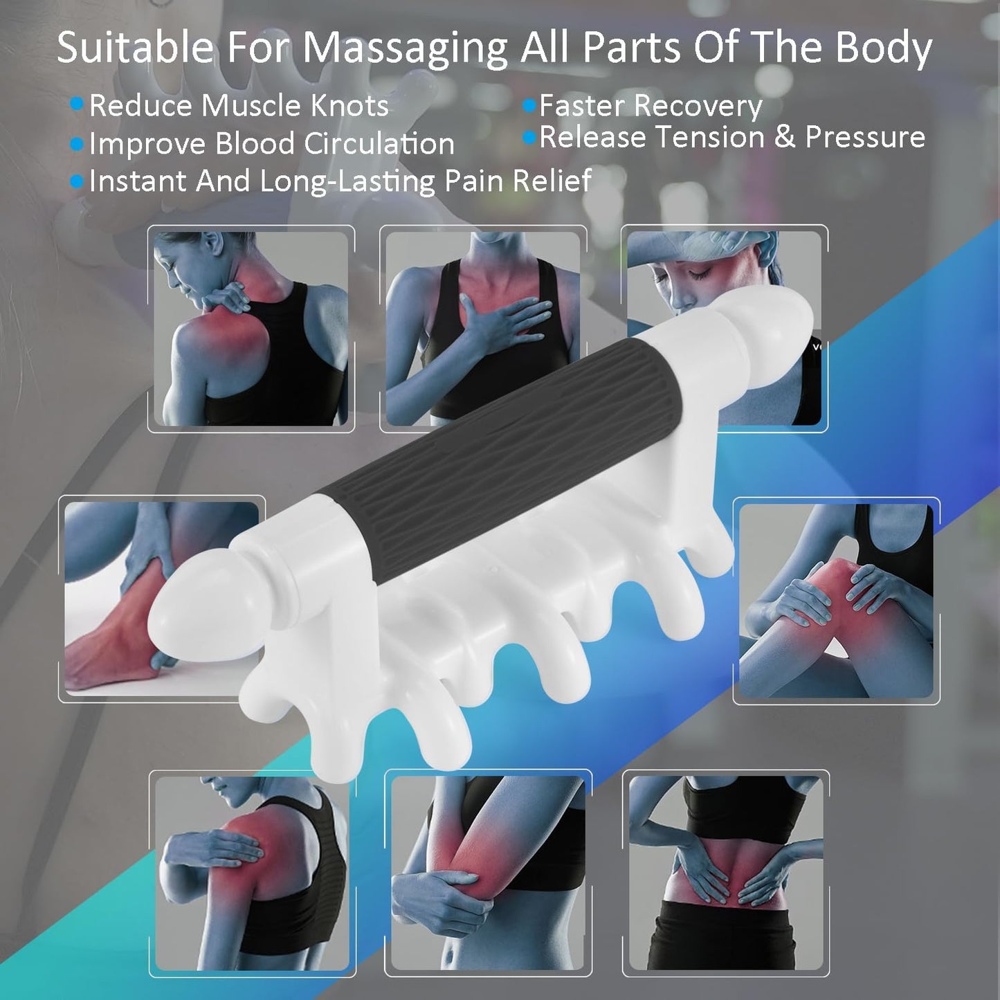 Fascia Massage Tool Myofascial Release Blaster Tools for Anti-Cellulite Skin Soothing Lymphatic Drainage Trigger Point Deep Tissue Neck,Shoulder,Lower Back,Psoas,Thighs,Butt & Full Body(Black)