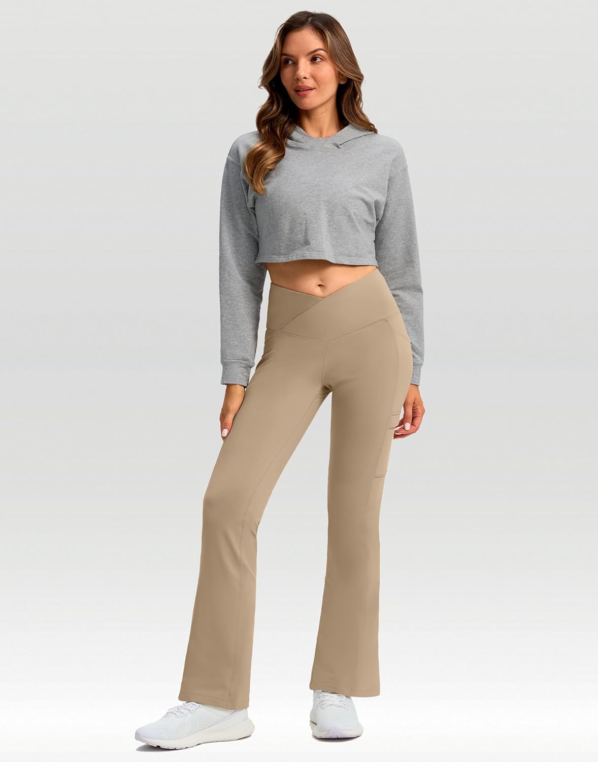 G Gradual Women's Fleece Lined Pants Water Resistant Winter Thermal Flare Leggings Hiking Snow Pants for Women 4 Pockets