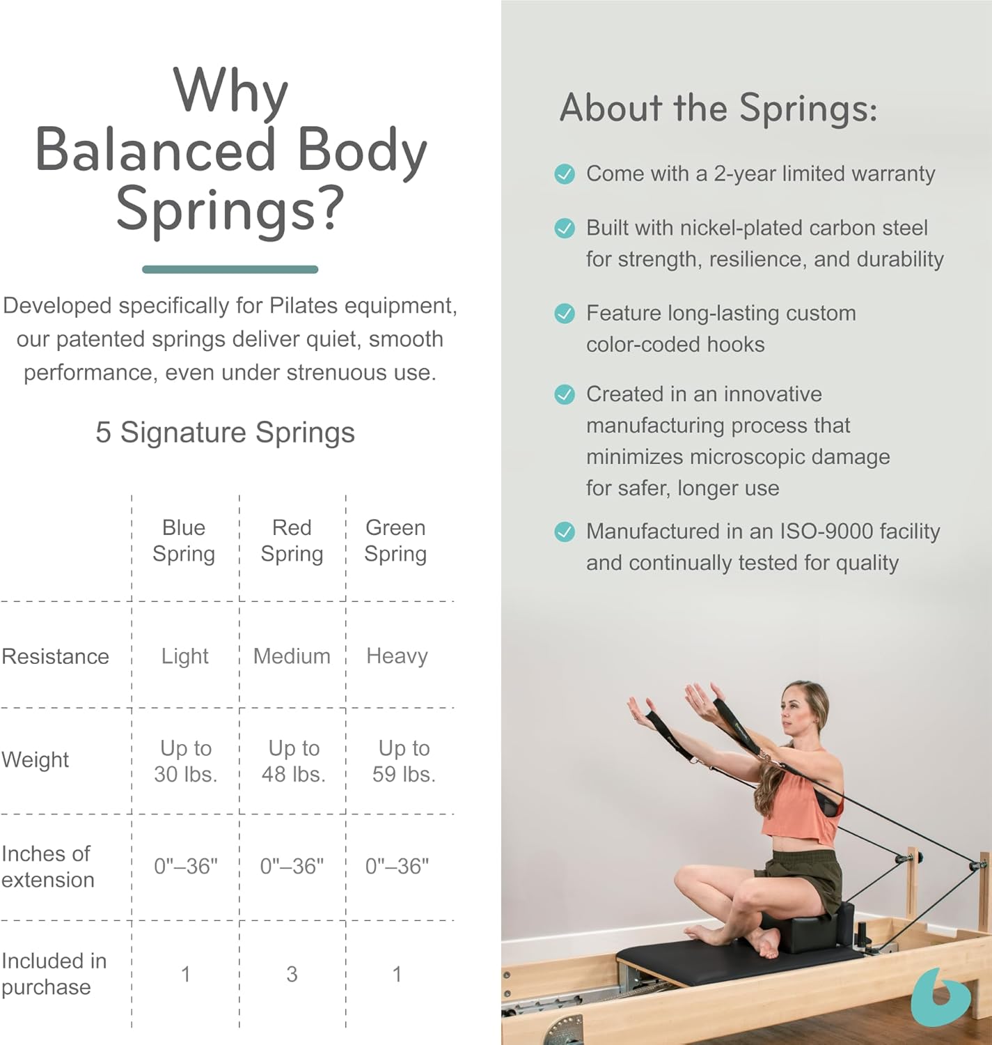 Balanced Body Studio Pilates Reformer with Sitting Exercise Box, Pilates Machine for Studio or at-Home Gym Equipment, Exercise Equipment for Fitness and Well-Being
