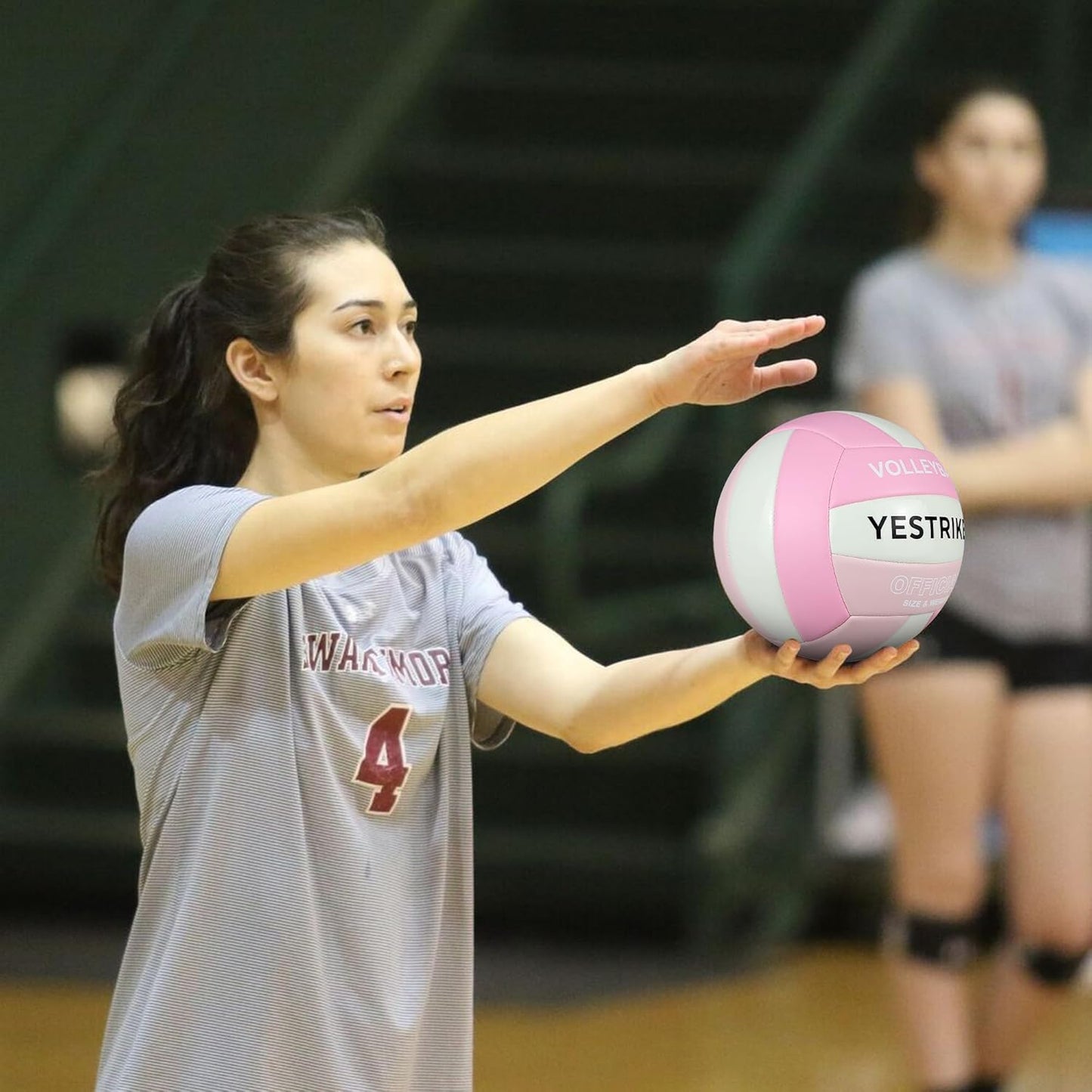 Official Size 5 Glow in The Dark Volleyball, Fluorescent Light Night Volleyball Soft Indoor Outdoor Volleyball Gift Luminous Night Light Ball for Game Gym Training Beach Play with Pump Kit