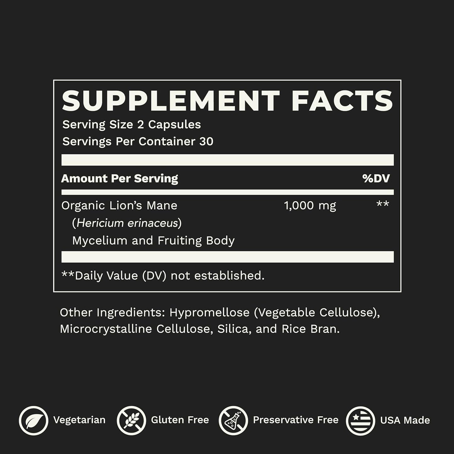 LifeSeasons Essentials Lion's Mane Mushroom - Support Healthy Brain Function & Emotional Balance - Stimulate Nerve & Brain Cell Growth - Mood Enhancer - 1000mg per Serving - 60 Capsules