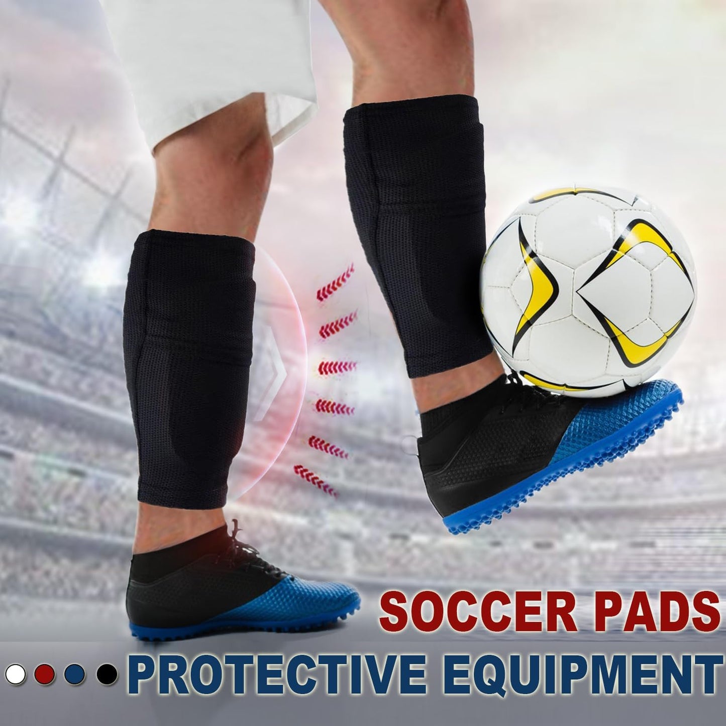 Soccer Shin Guards for Kids Youth and Shin Guard Sleeves Children's Calf Protectors for Boys Girls Kids Teenagers 3-5,5-10,10-15 Years Old Children