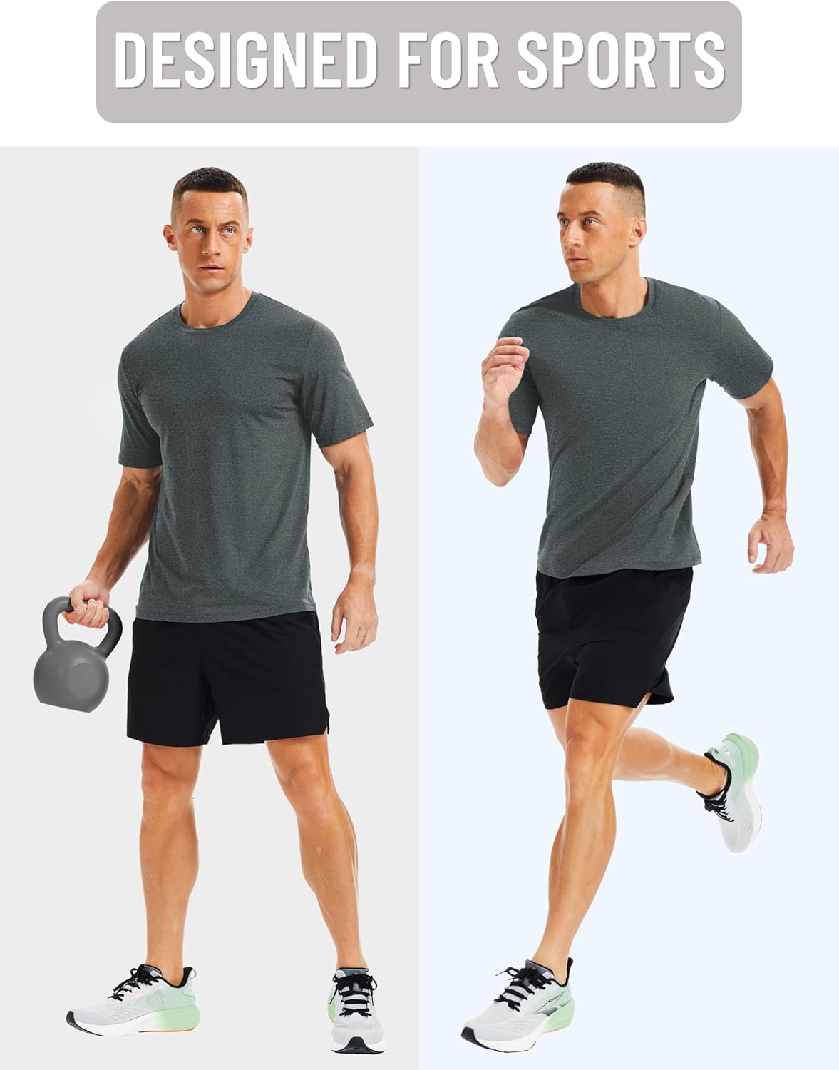 MAGCOMSEN Men's Dry Fit Workout Shirts Short Sleeve Tee Shirts Moisture Wicking Athletic Running Performence Tshirts