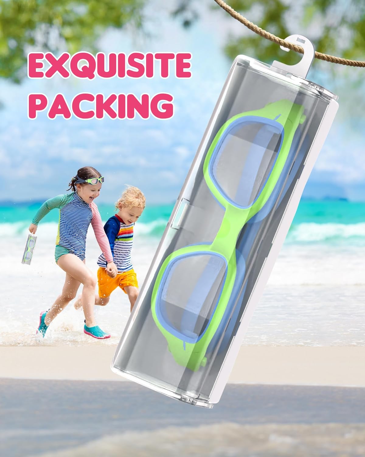 Kids Swim Goggles,Swimming Goggles for Kids 6-14, Anti-Fog UV Protection Pool Glasses for Boys Girls