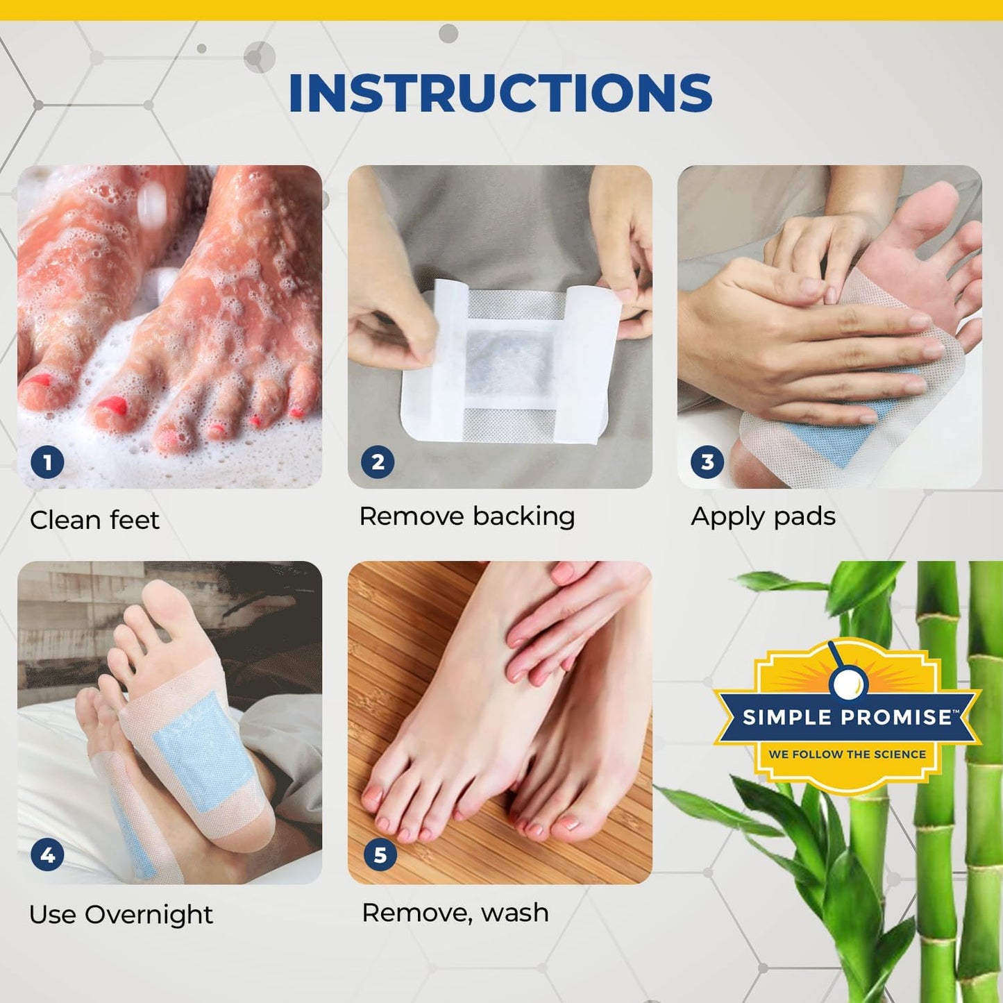 Simple Promise - Xitox Deep Cleansing Foot Pads - Supports Restful Sleep & Helps Remove Tension - Natural Herbal Ingredients for Feet - Comfortable Adhesive & Easy Peel - 30 Foot Patches - Mint Aroma