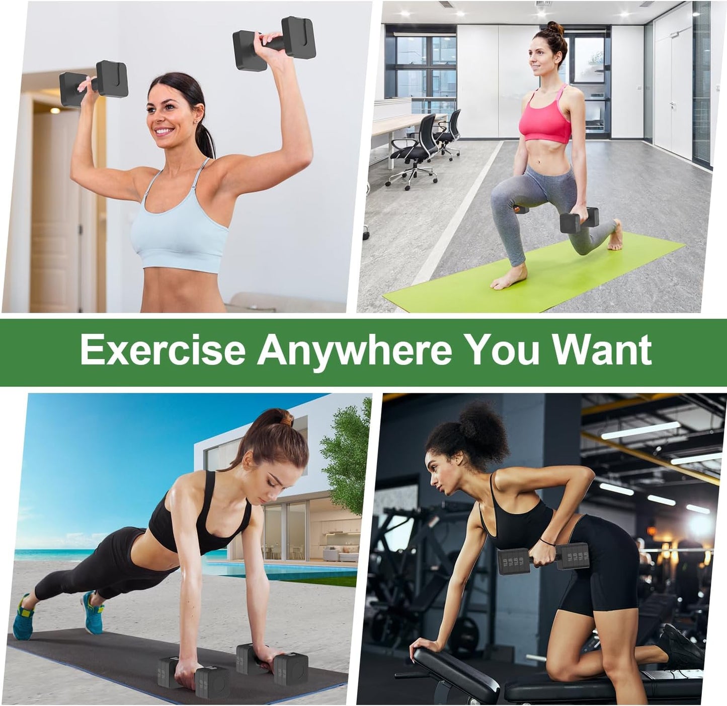 22LBS Adjustable Dumbbells Set, Hand Weights Sets with 5 Levels 3lb, 5lb, 7lb, 9lb, 11lb, Adjustable Weight Dumbbells for Women/Men Home Gym Full Body Workout