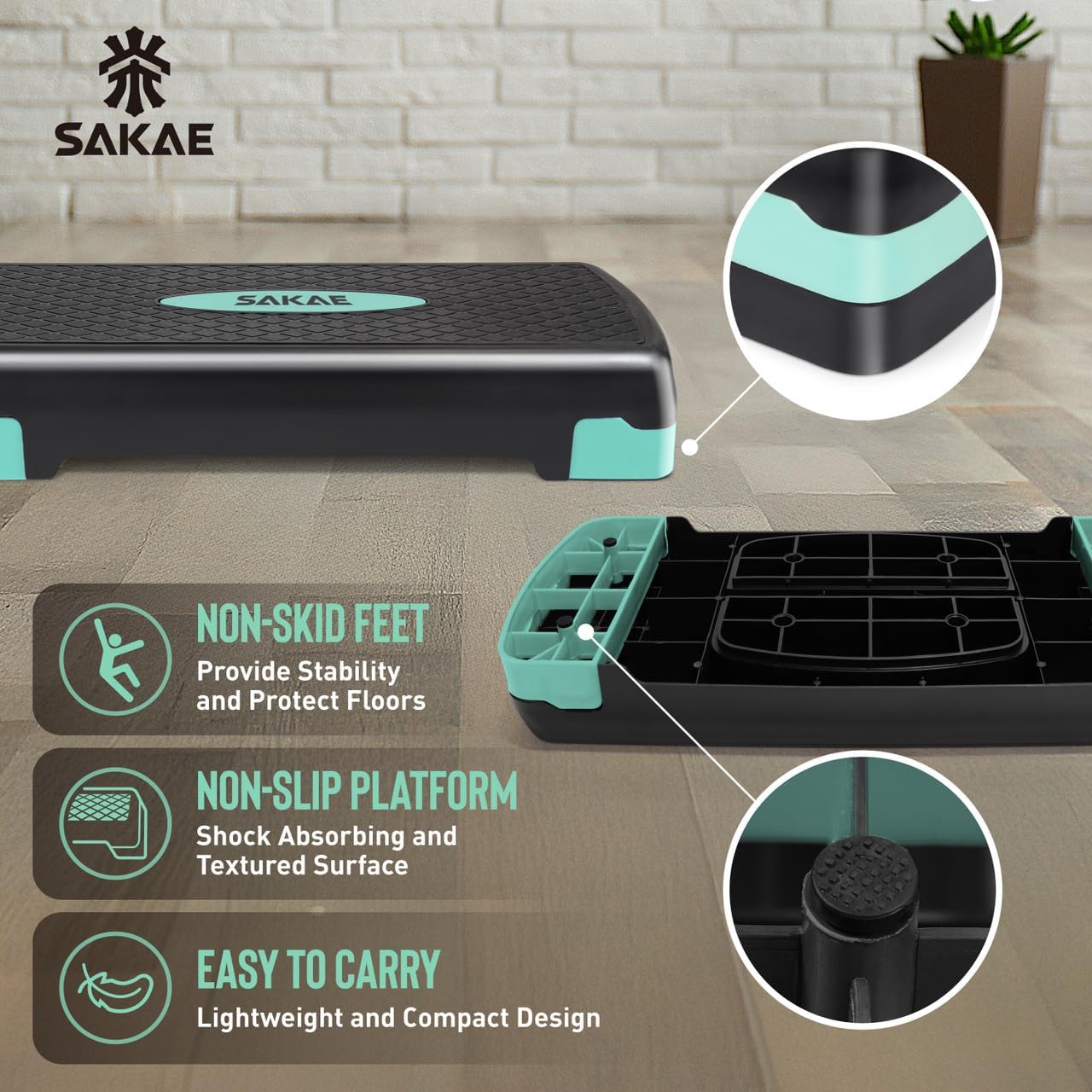 Adjustable Height Aerobic Stepper Set, Multiple Bundle Options with Dumbbells, Kettlebell, Waist Trimmer, Ankle Weights or Weighted Vest, Workout Exercise Step Platform w/Level Risers, 4 Colors