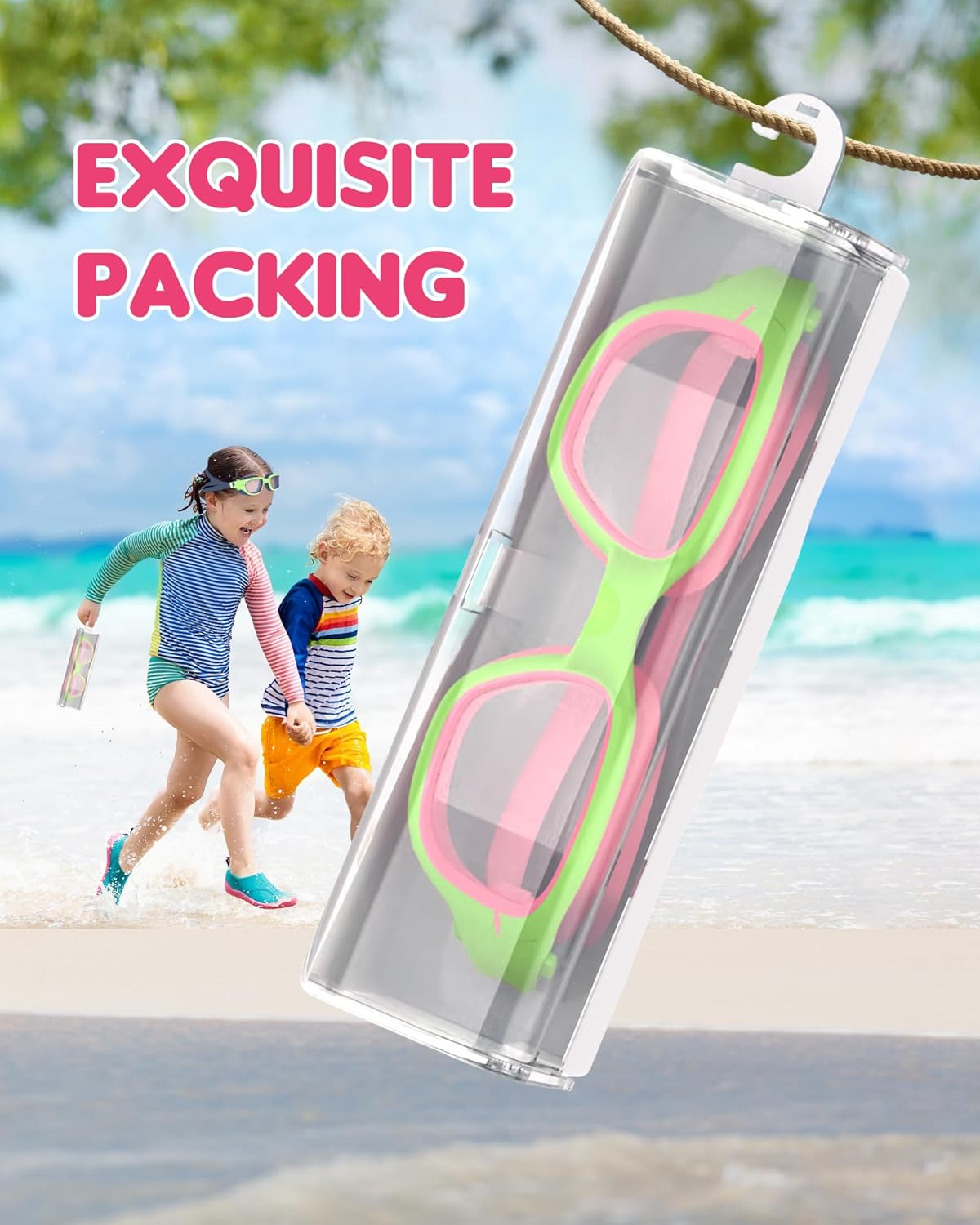 Kids Swim Goggles,Swimming Goggles for Kids 6-14, Anti-Fog UV Protection Pool Glasses for Boys Girls